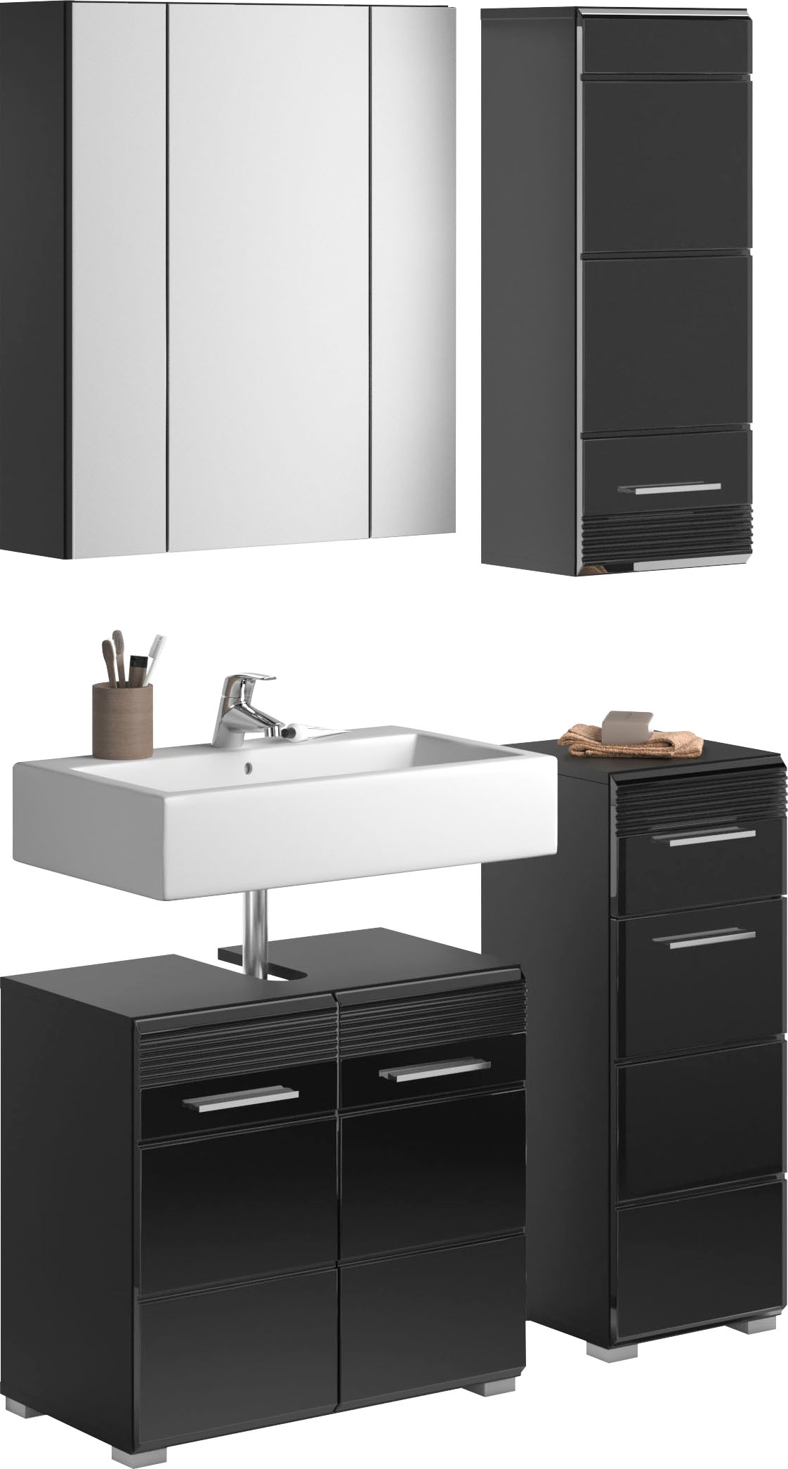 Home affaire Badmöbel-Set "Malmö, 4 teilig, bestehend aus:" Set, 4 Stk. tlg günstig online kaufen