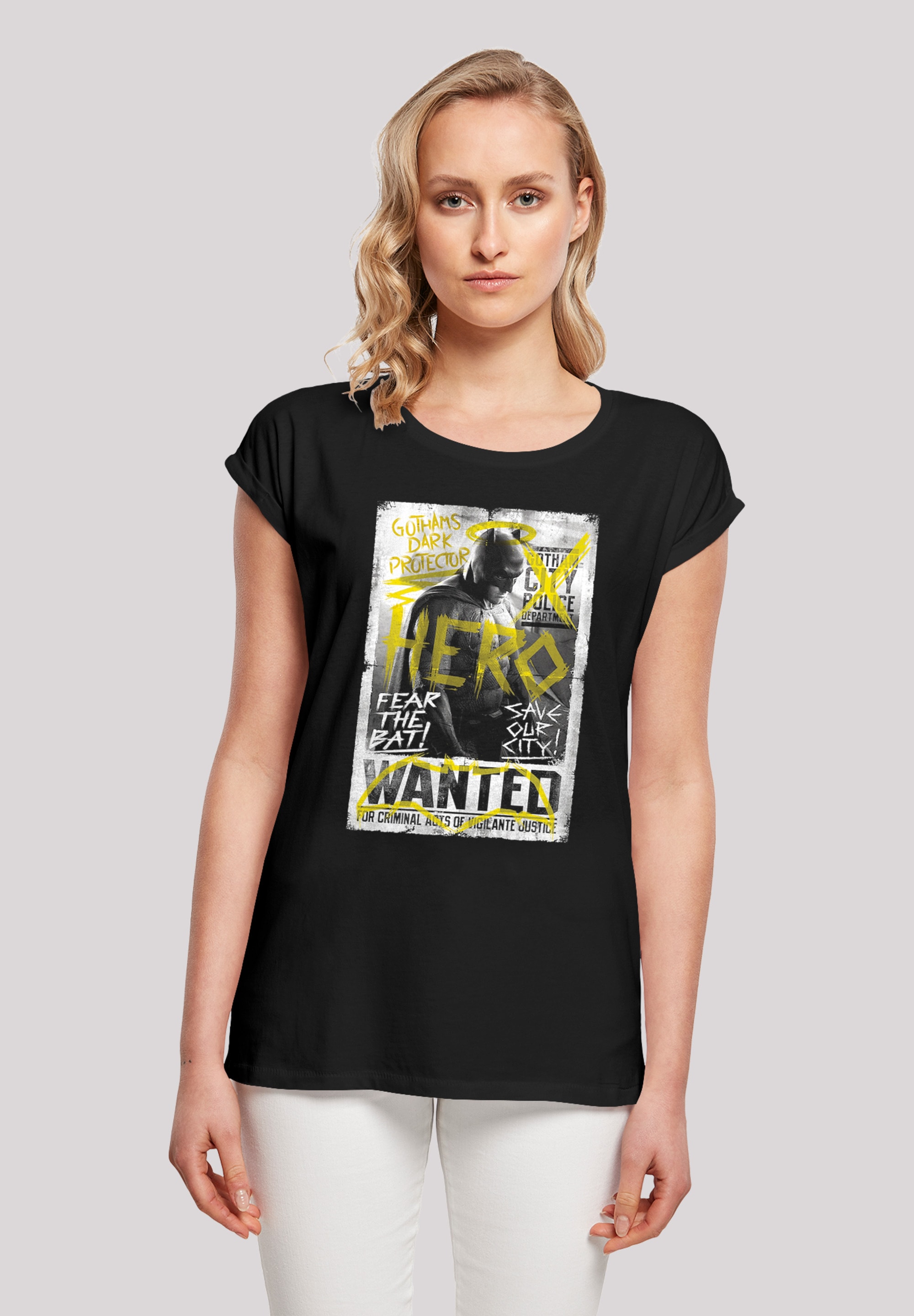 F4NT4STIC T-Shirt "DC Comics Batman vs Superman Wanted Poster", Print