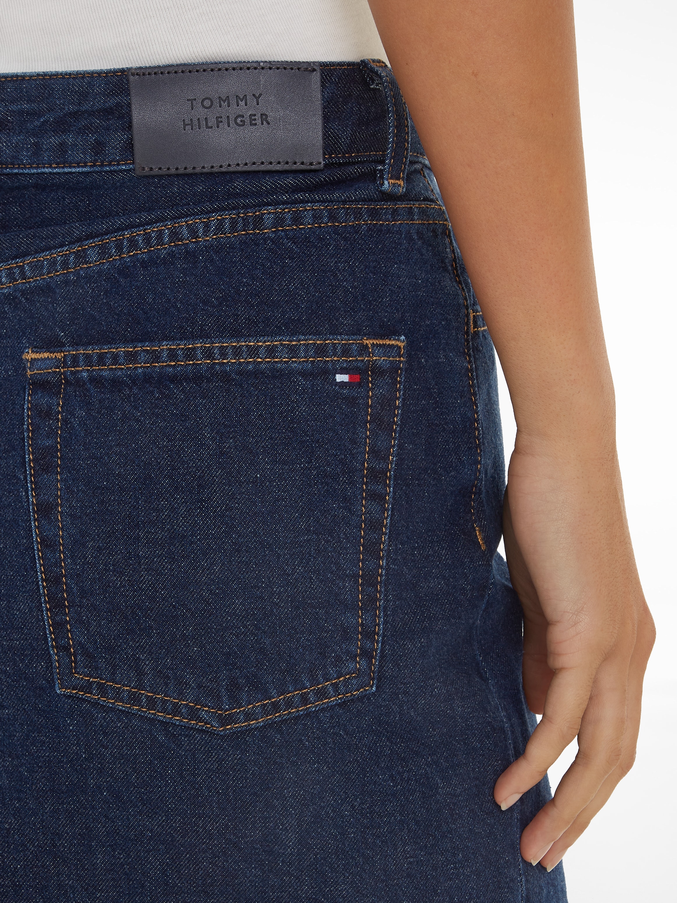 Tommy Hilfiger Jeansrock »DNM MINI SKIRT HW CLER«, Webrock im 5-Pocket-Style