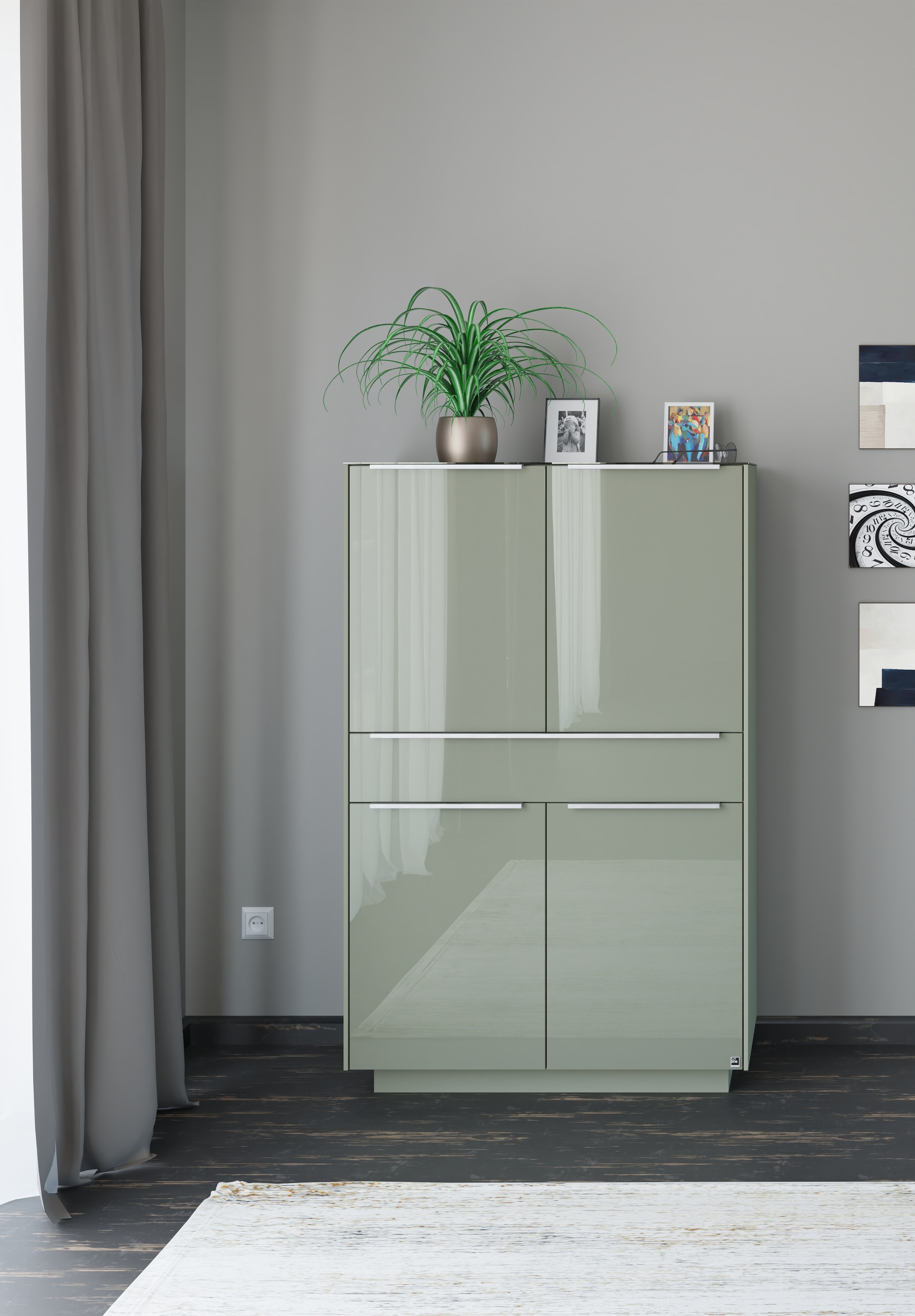 set one by Musterring Highboard "Reno" 1 Stk. tlg. Mit Sockel in diversen Farben, 148 cm Höhe & Farbauswahl