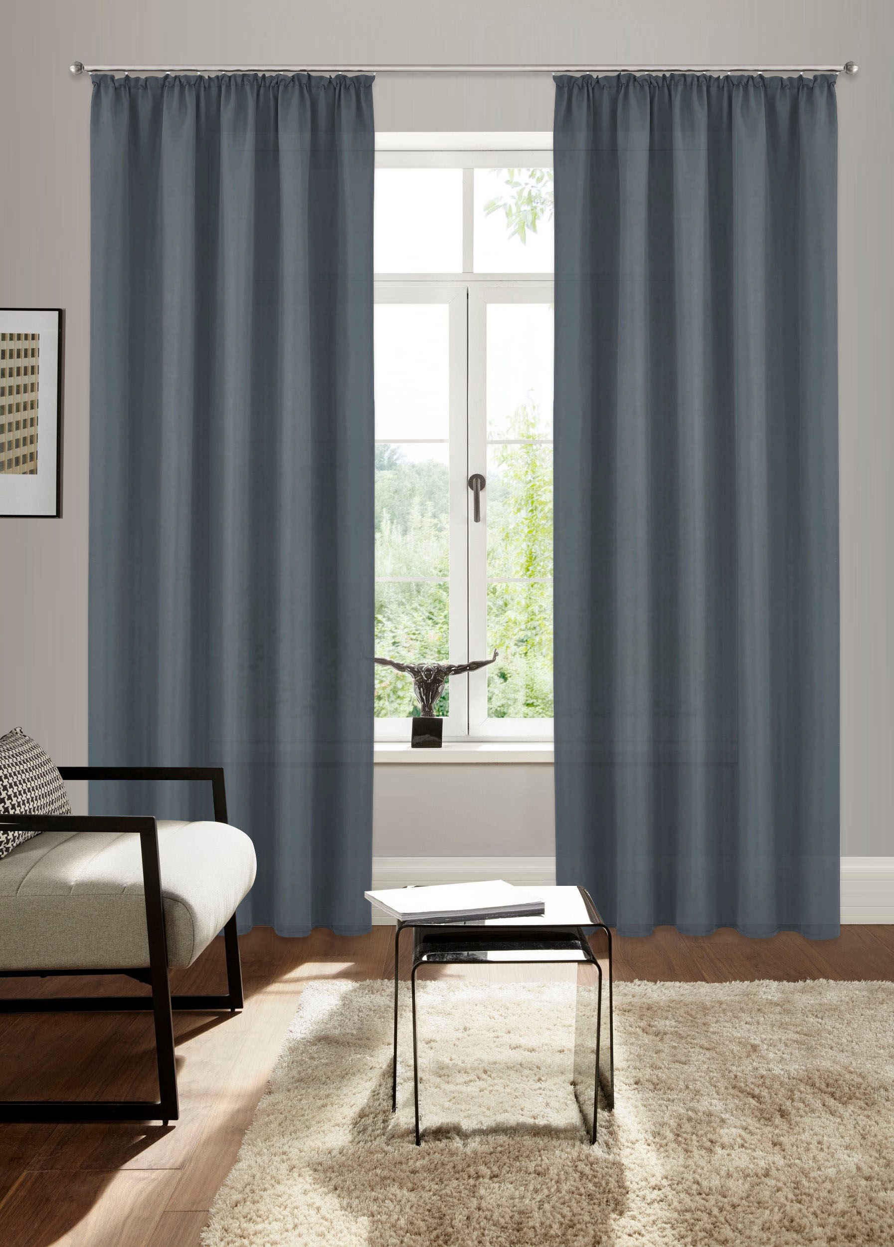 Bruno Banani Vorhang "Lagan" Kräuselband 2 Stk. tlg. 2-er Set, gewebt, Micr günstig online kaufen