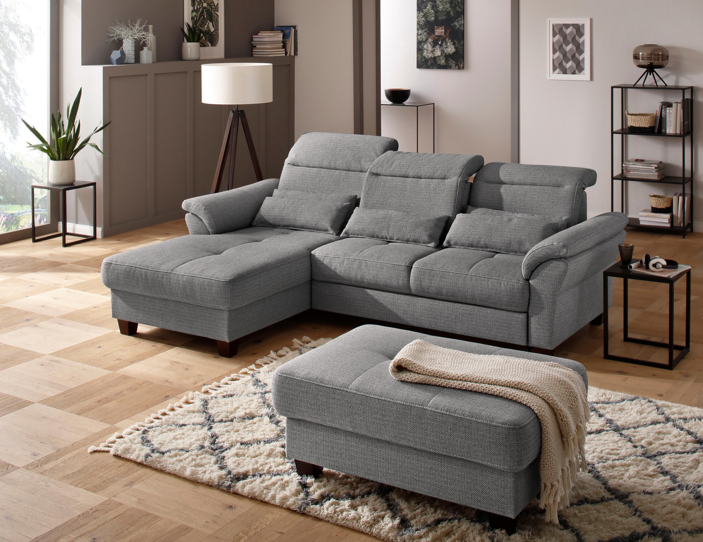 Home affaire Ecksofa »Solvei L-Form«, mit Recamierenabschluß und Sitztiefenverstellung