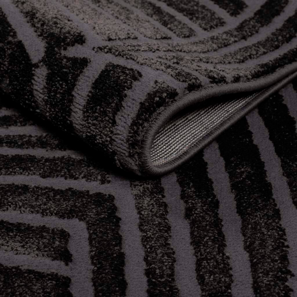 Carpet City Teppich »Friseé-Teppich FANCY 648« rechteckig 12 mm Höhe Läufer, Kurzflor, 3D-Optik, Kreisförmiges Muster, Wohnzimmer