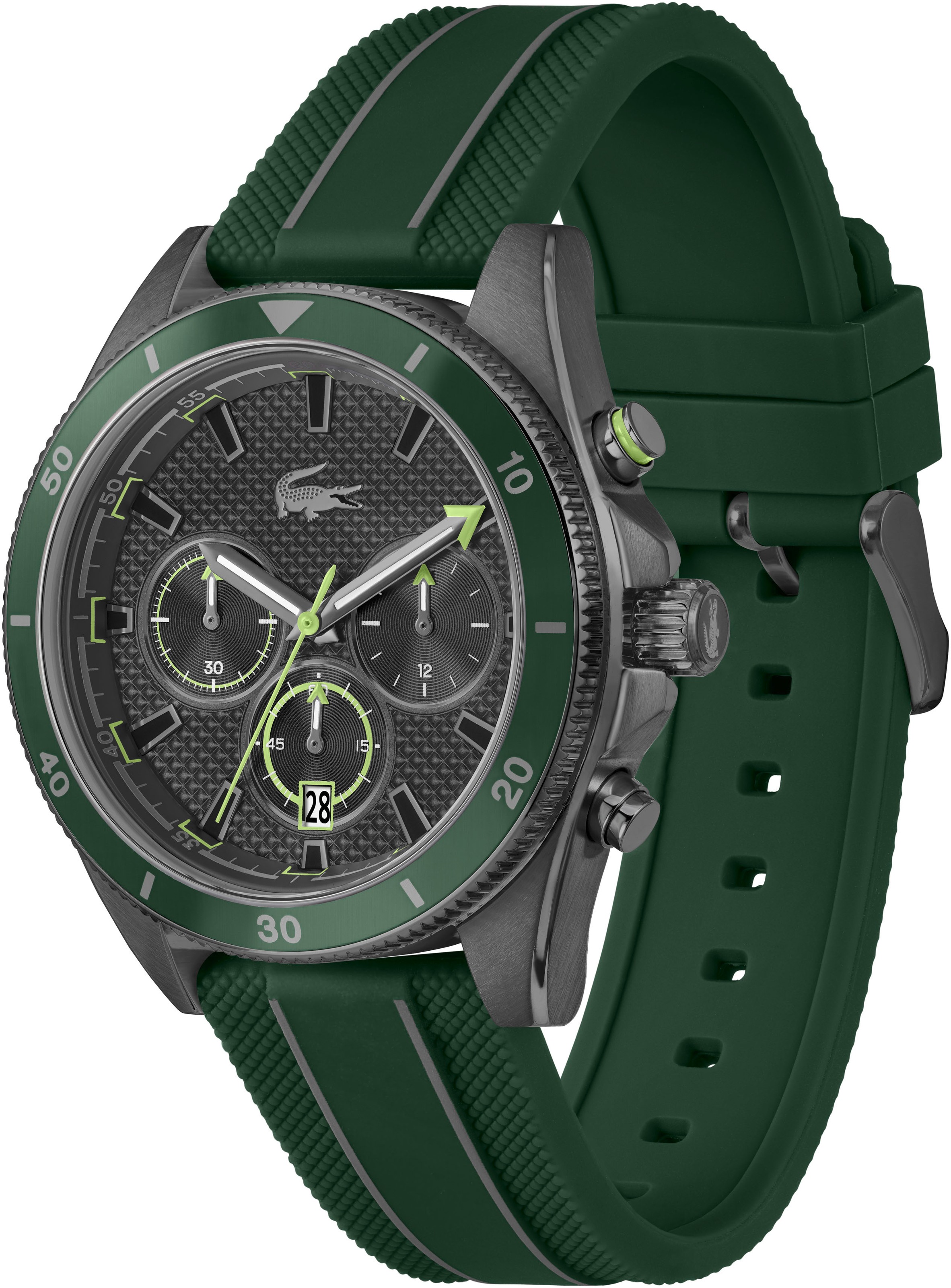 Lacoste Chronograph »MAINSAIL«, Armbanduhr, Quarzuhr, Herrenuhr, Tag, Stoppfunktion, Silikonarmband