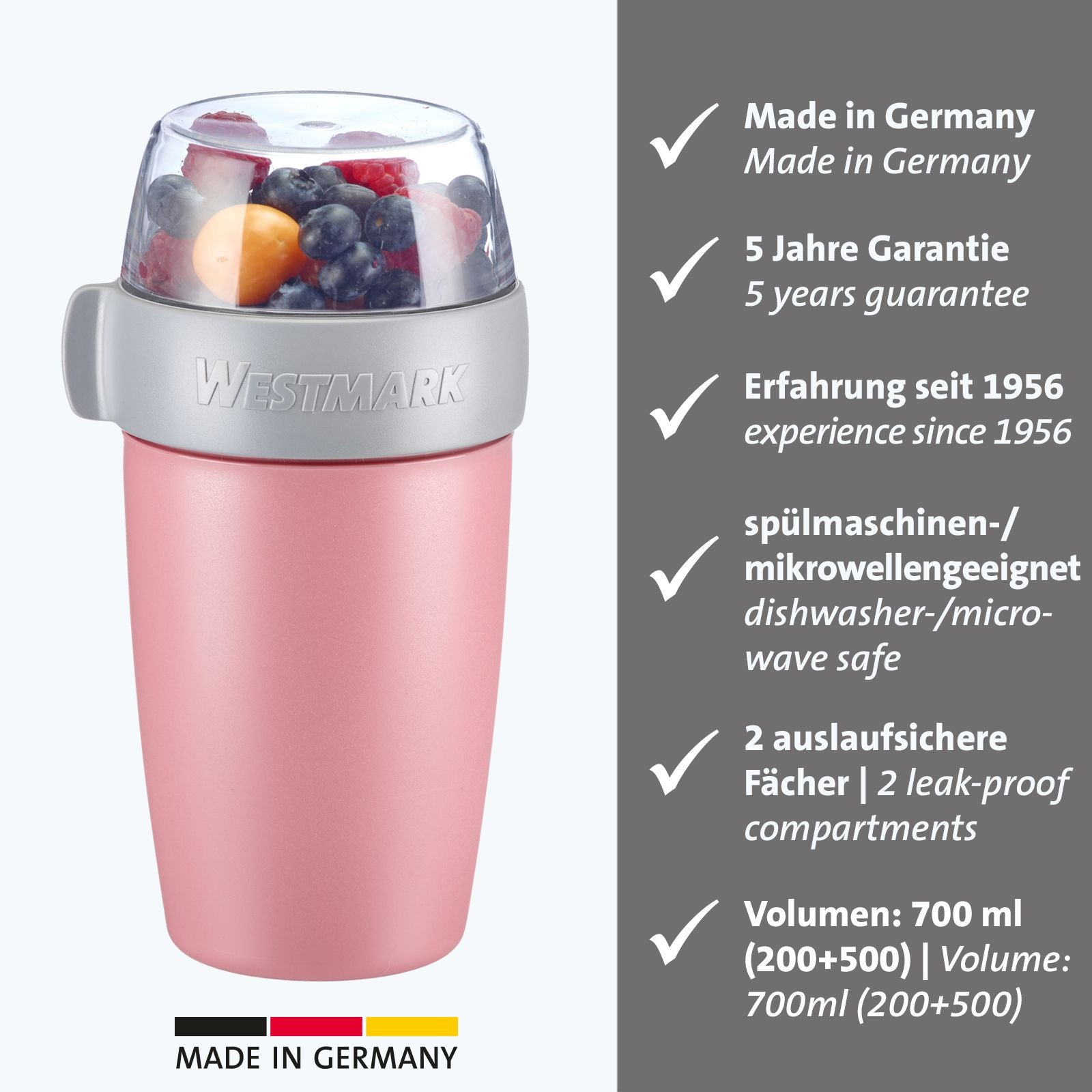 WESTMARK Mehrwegbecher 1 Stk. tlg. Joghurt-, Müsli-, Lunchbehälter, To Go, günstig online kaufen