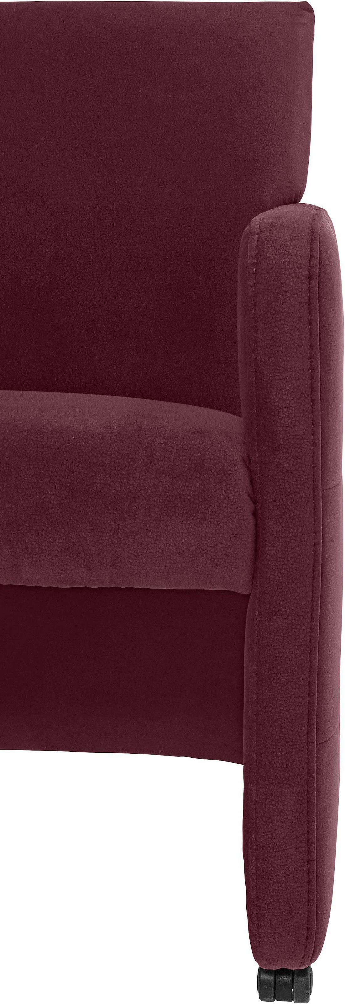 exxpo - sofa fashion Esszimmersessel »Barista, Loungesessel auf Rollen mit hoher Bodenfreiheit«