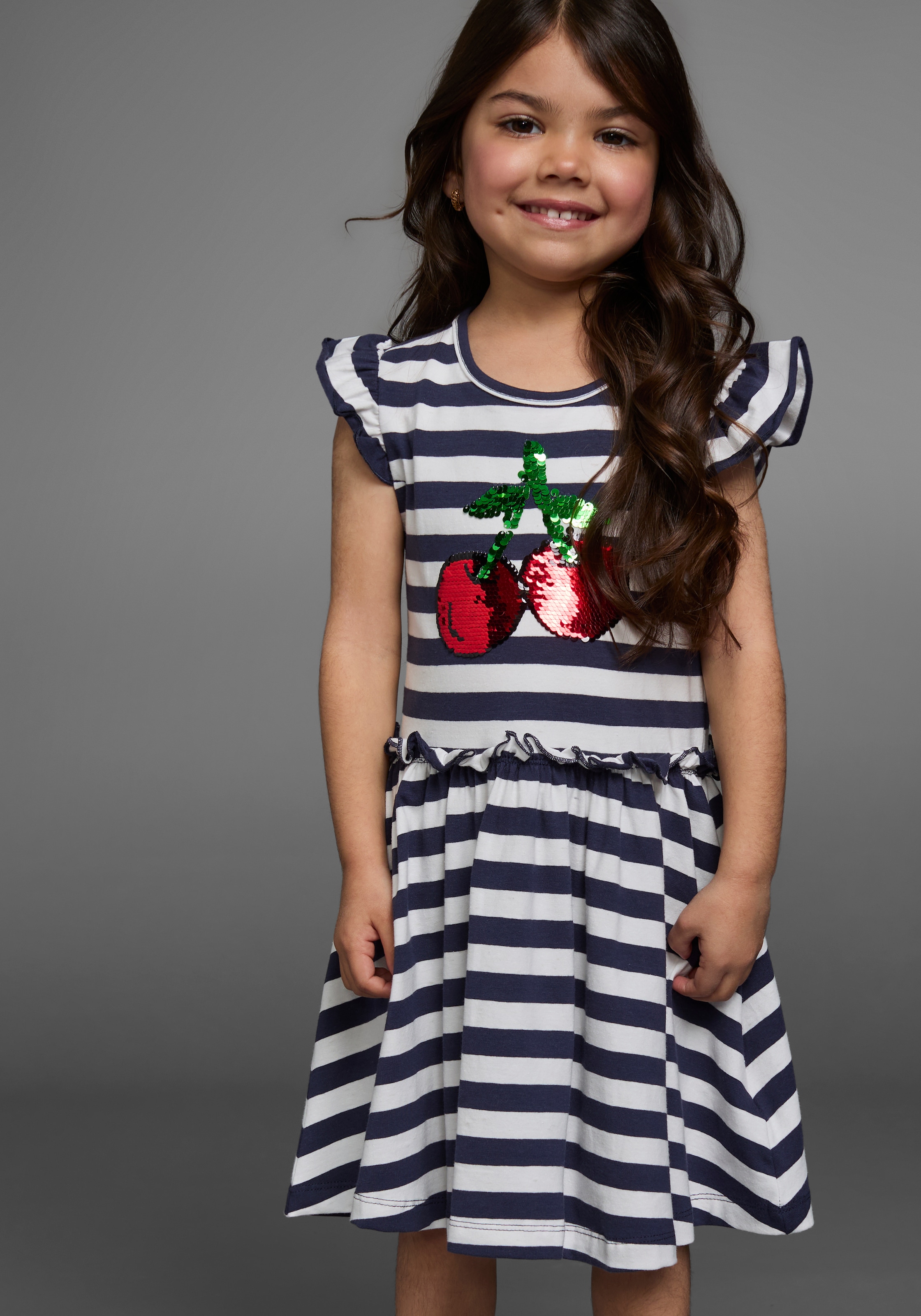 KIDSWORLD Jerseykleid »für kleine Mädchen«, festlich, kniefrei, verspielt, aus Baumwollmischung
