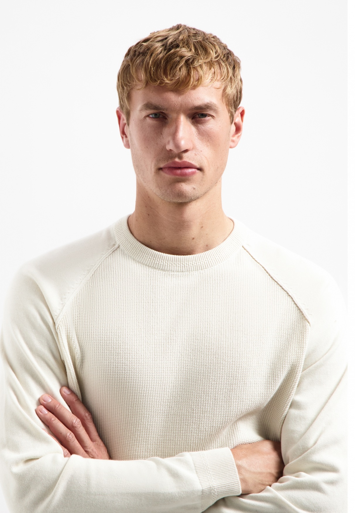 No Excess Waffle Knit Pullover V-Neck Kit XL 3