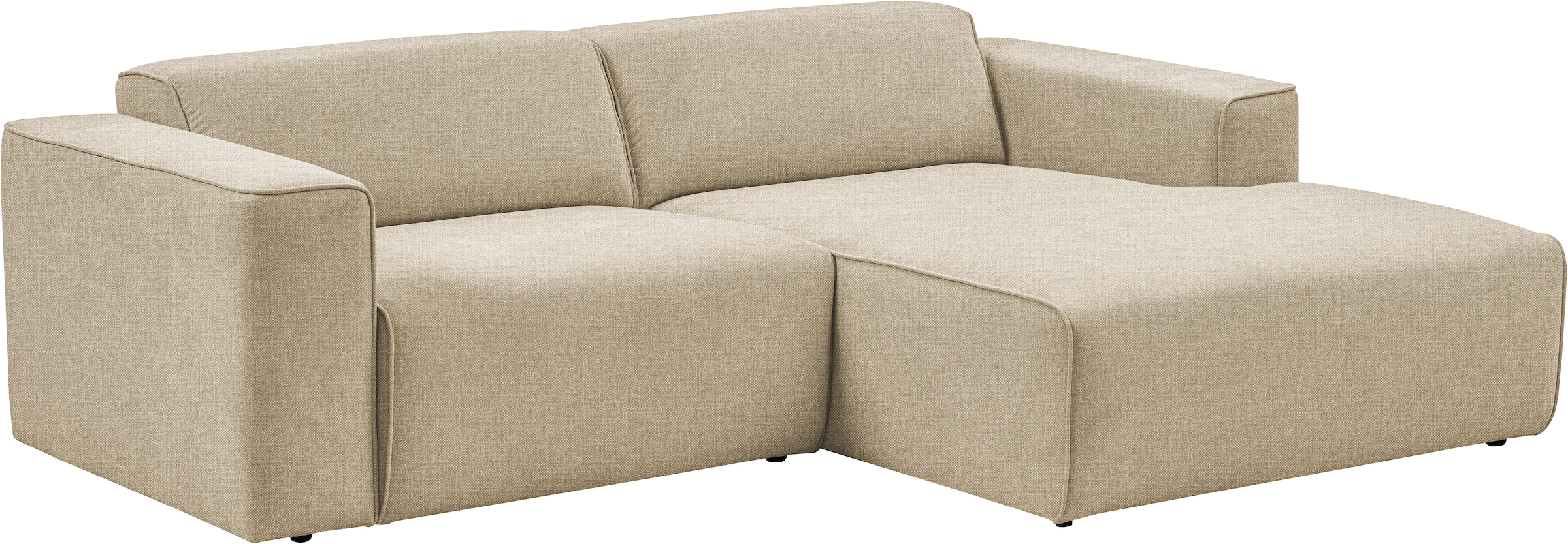 andas Ecksofa »Noord«, mit Kedernaht, Breite 234 cm, Cord, Struktur, Webstoff