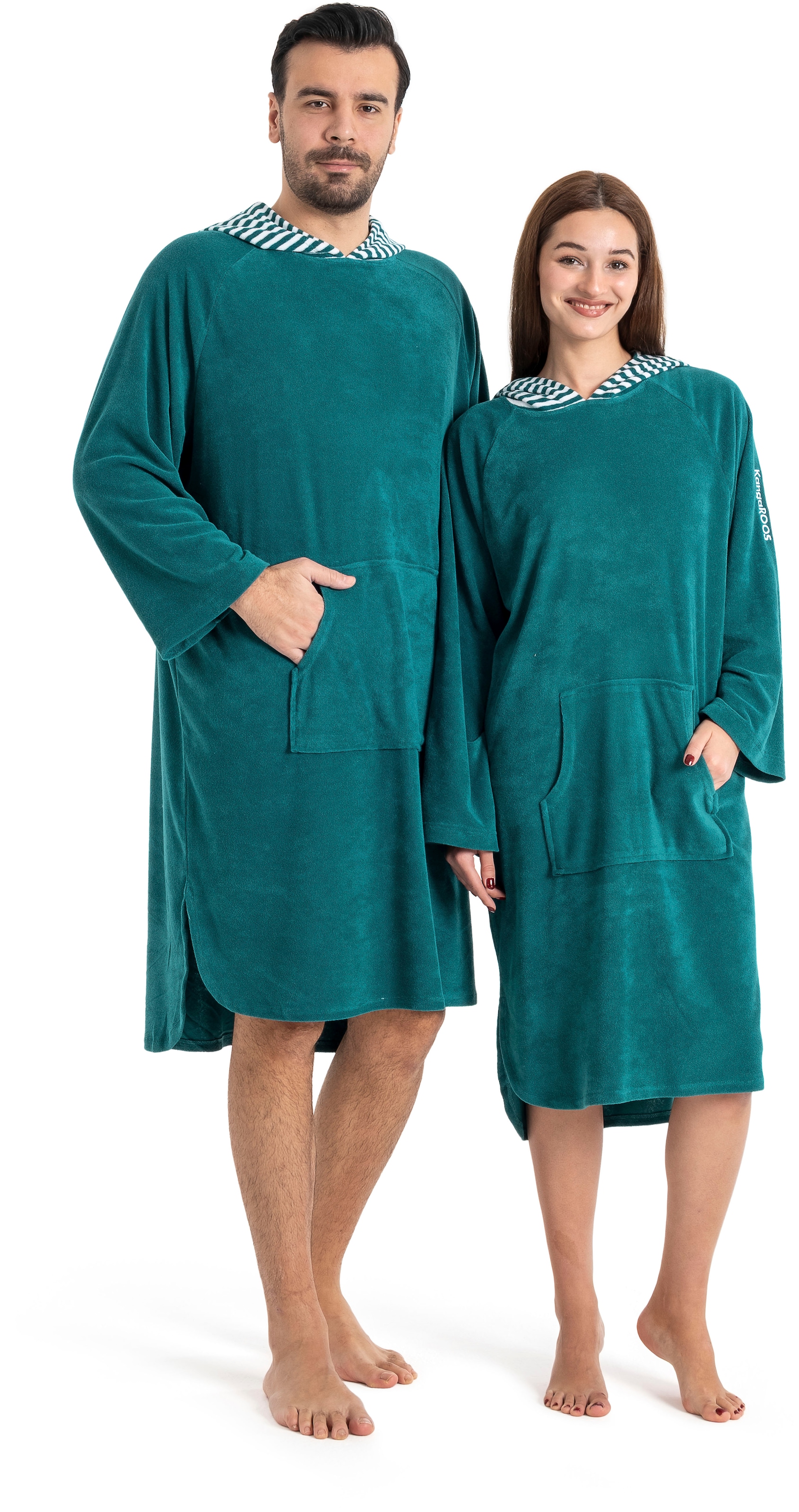KangaROOS Badeponcho "Dalia Surfponcho, ideal für Sauna, Spa & im Urlaub" 1 Stk. weich, Uni-Farben mit Streifen, leicht, Unisex, für Damen und Herren