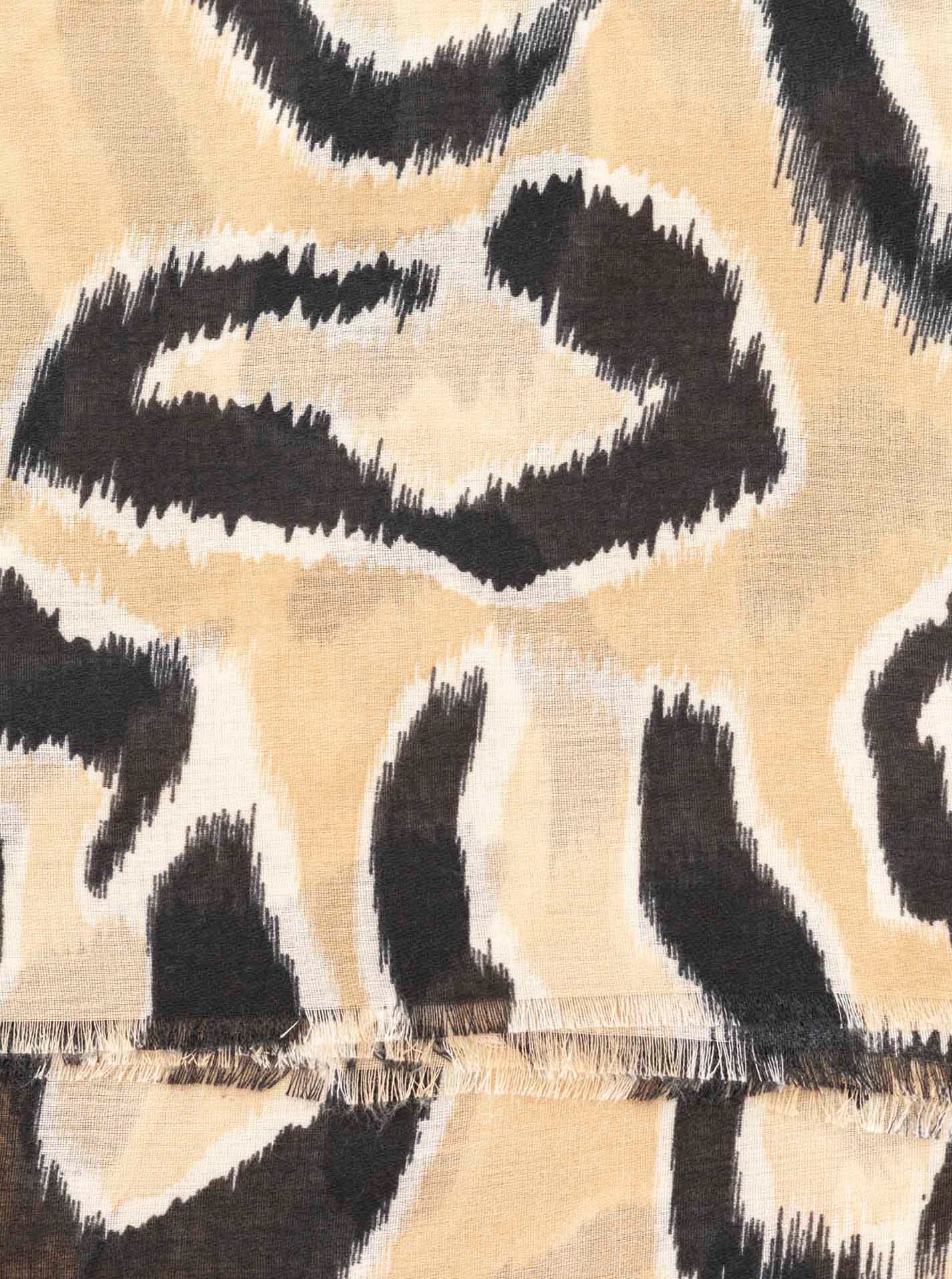 Zwillingsherz Schal ""Großer Leo"" großes Leomuster, Fransen an den Enden günstig online kaufen