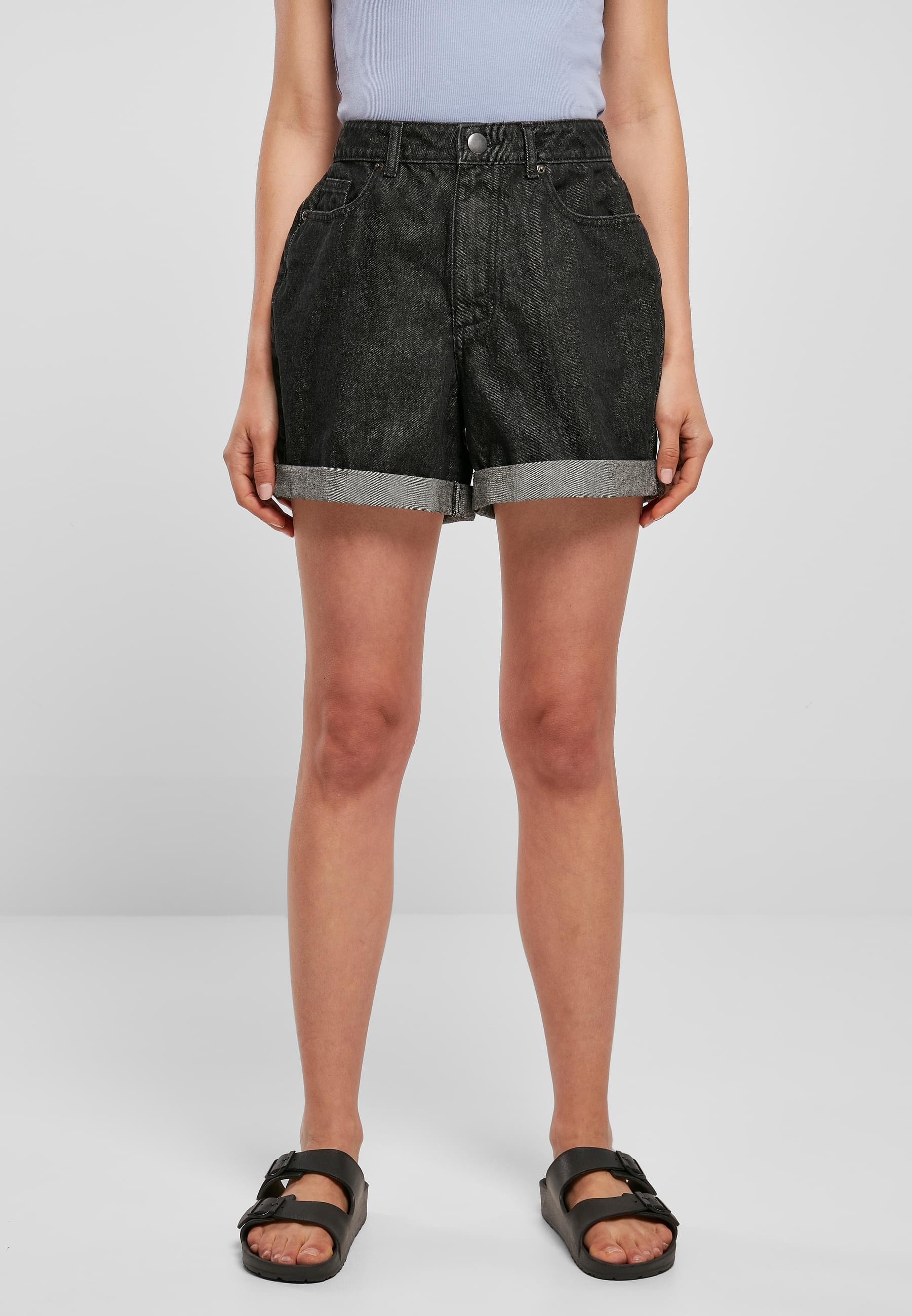 URBAN CLASSICS Stoffhose »Urban Classics Damen Ladies High Waist Boyfriend Shorts«, (1 tlg.)