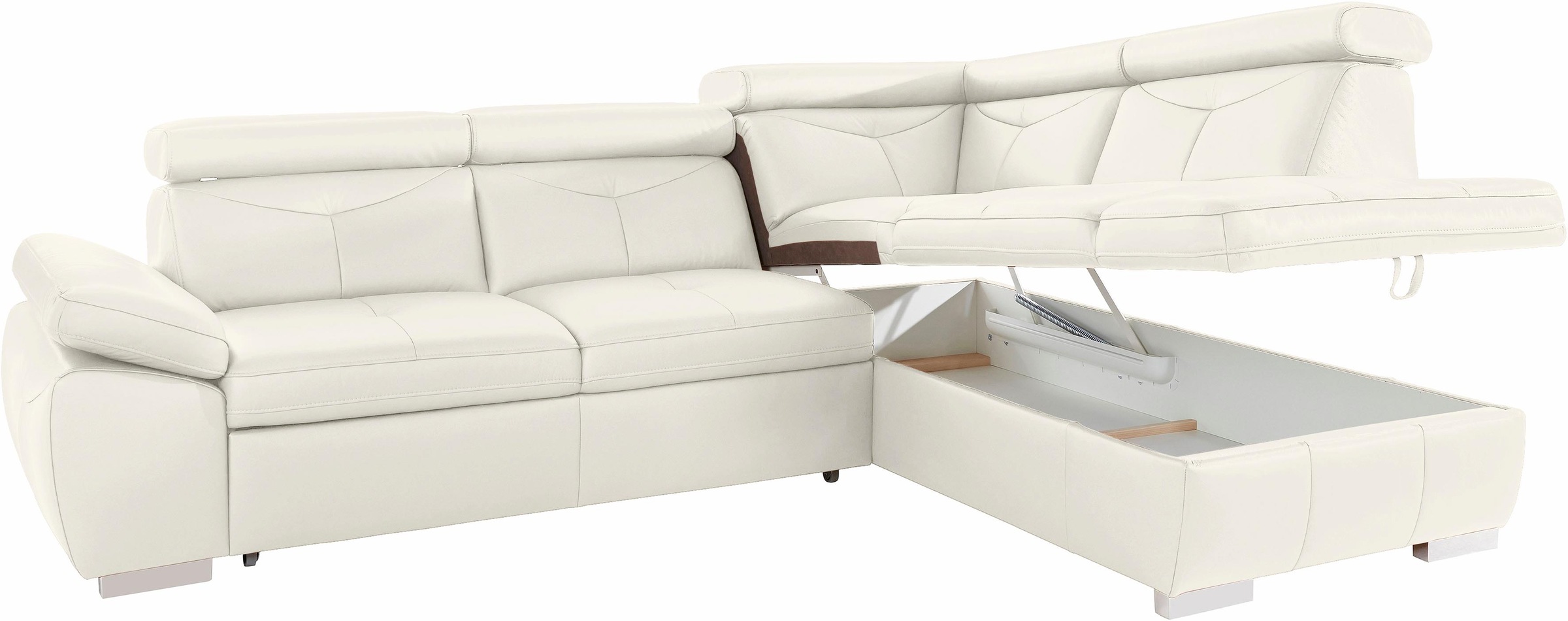 exxpo - sofa fashion Ecksofa »Spring, super bequem und komfortabel mit Armteil- und Kopfteilfunktion«, wahlweise mit Bettfunktion und Bettkasten, L-Form