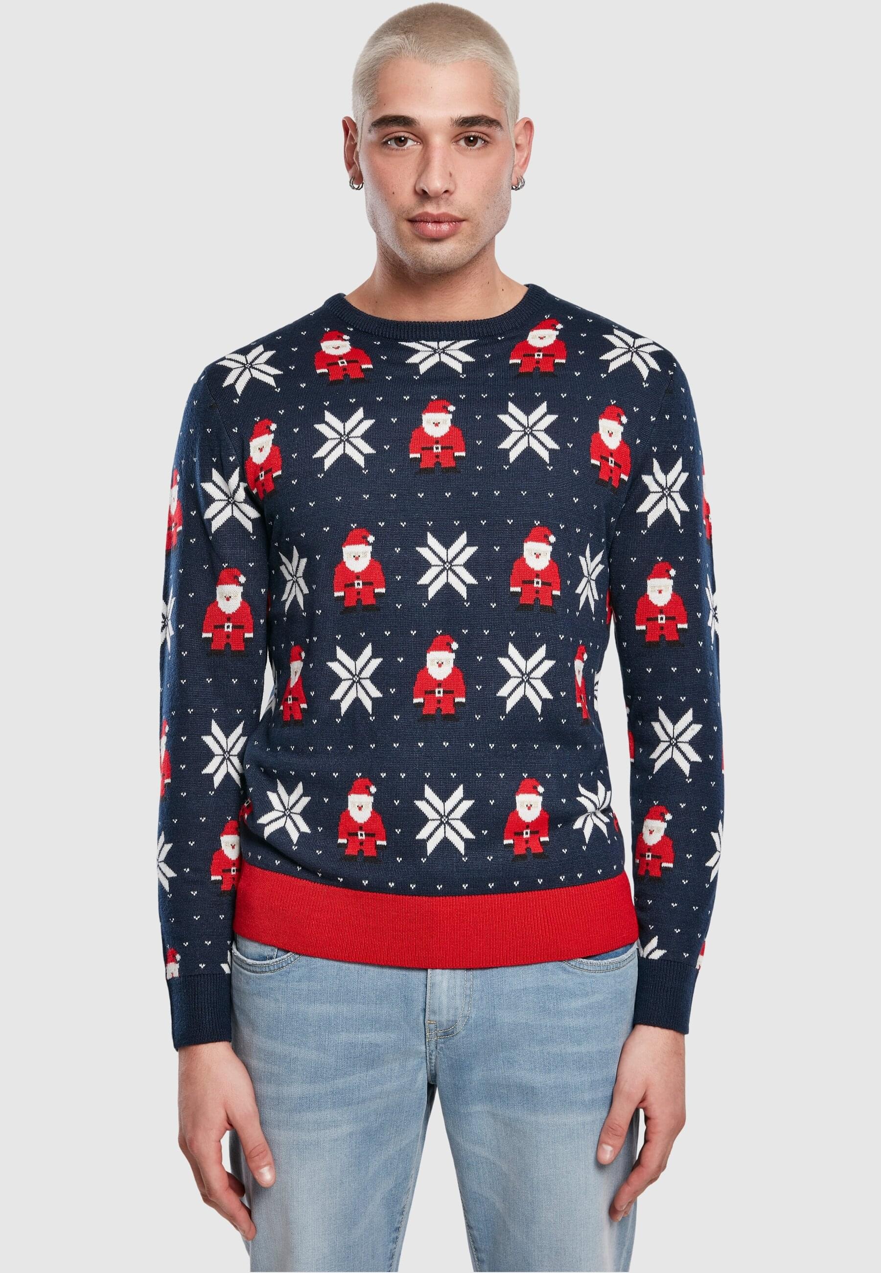 URBAN CLASSICS Rundhalspullover »Urban Classics Herren Nicolaus And Snowflakes Sweater«, (1 tlg.)