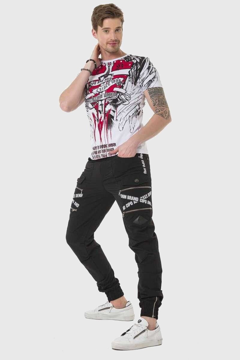 Cipo & Baxx Cargohose »Hose«, mit Trendigen Markenschriftzügen