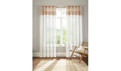 Gardine »Gander«, (2 St.), halbtransparent, 2-er Set, mit farbiger Faltenblende,...