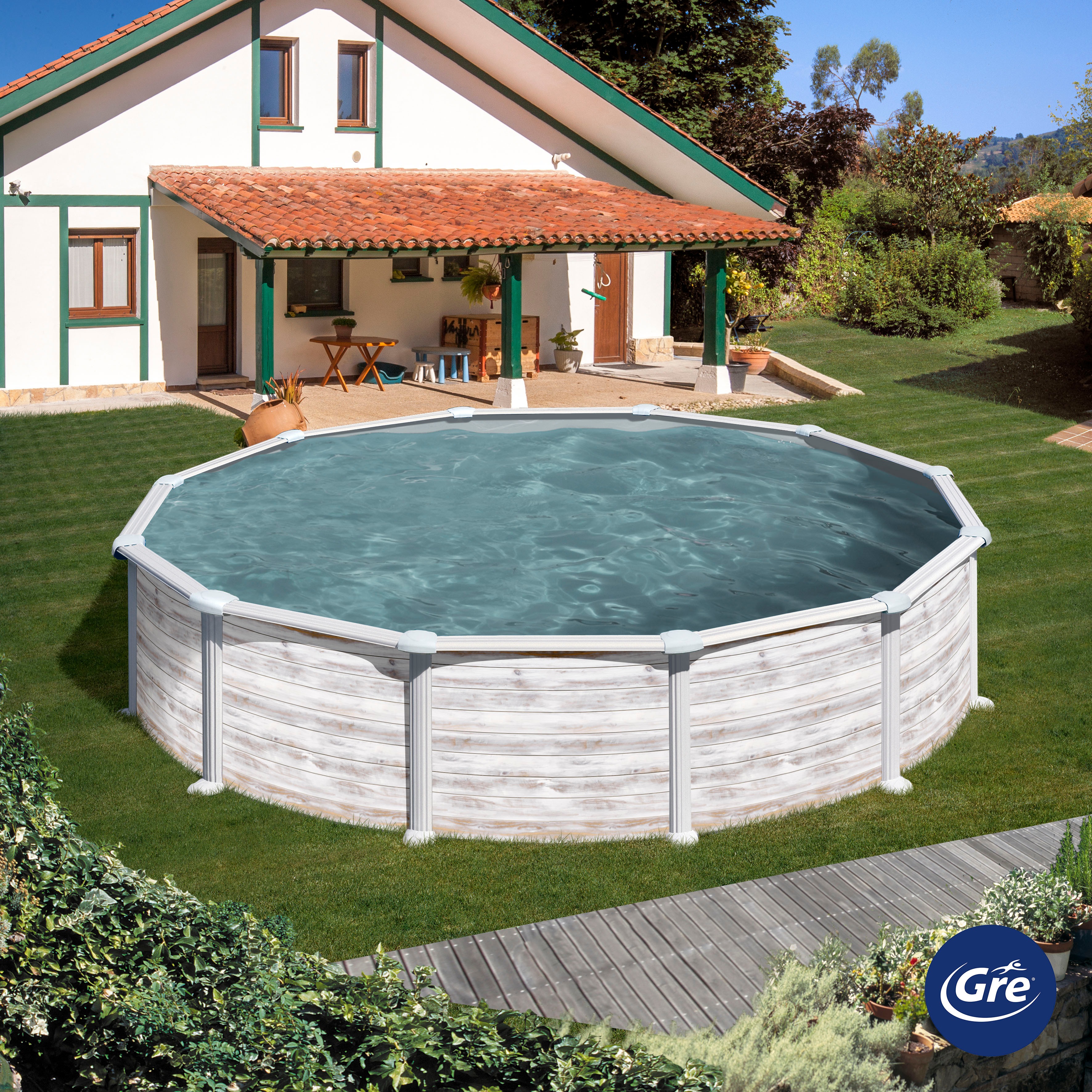 Thumbnail - Gre Rundpool "Groenlandia inkl. Zubehör", (Set, 5 tlg.), Höhe: 132 cm, in versch. Größen erhältlich