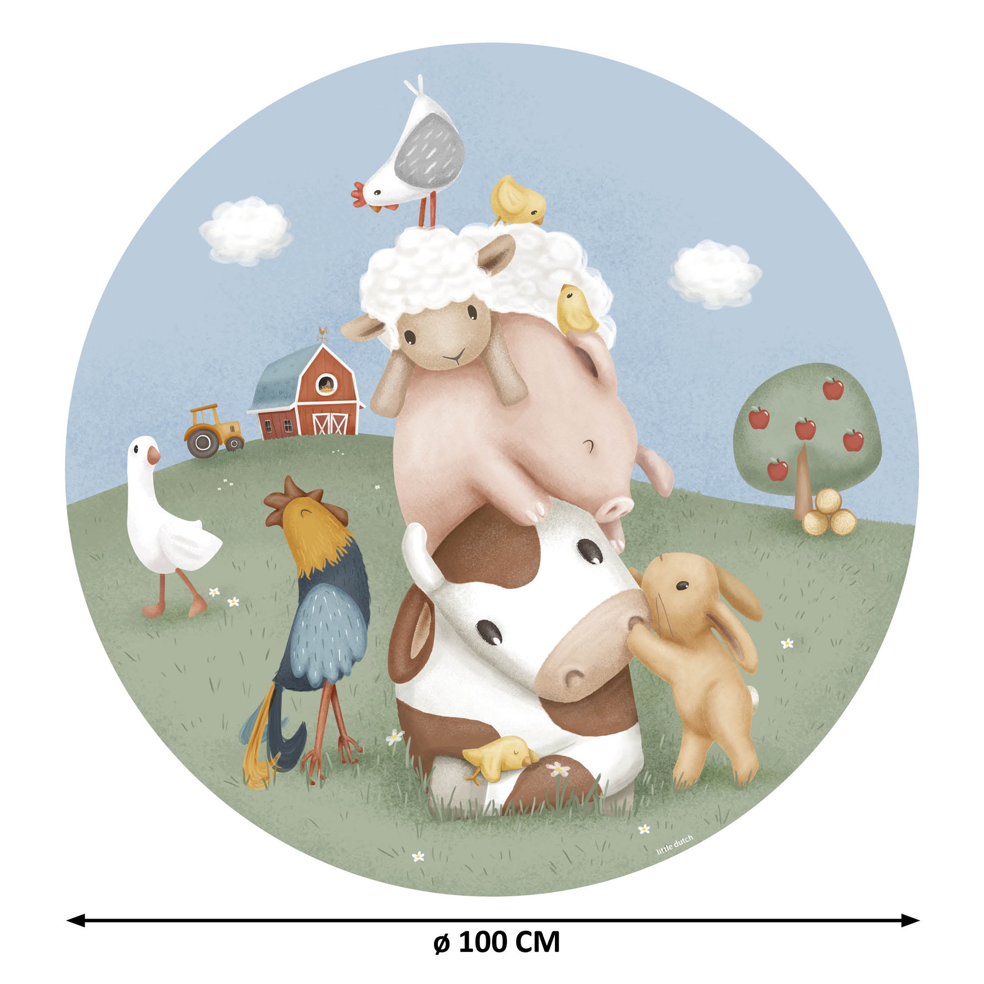 LITTLE DUTCH Wandtattoo »Wandsticker XL Little Farm (100x100cm)«, (1 St.)