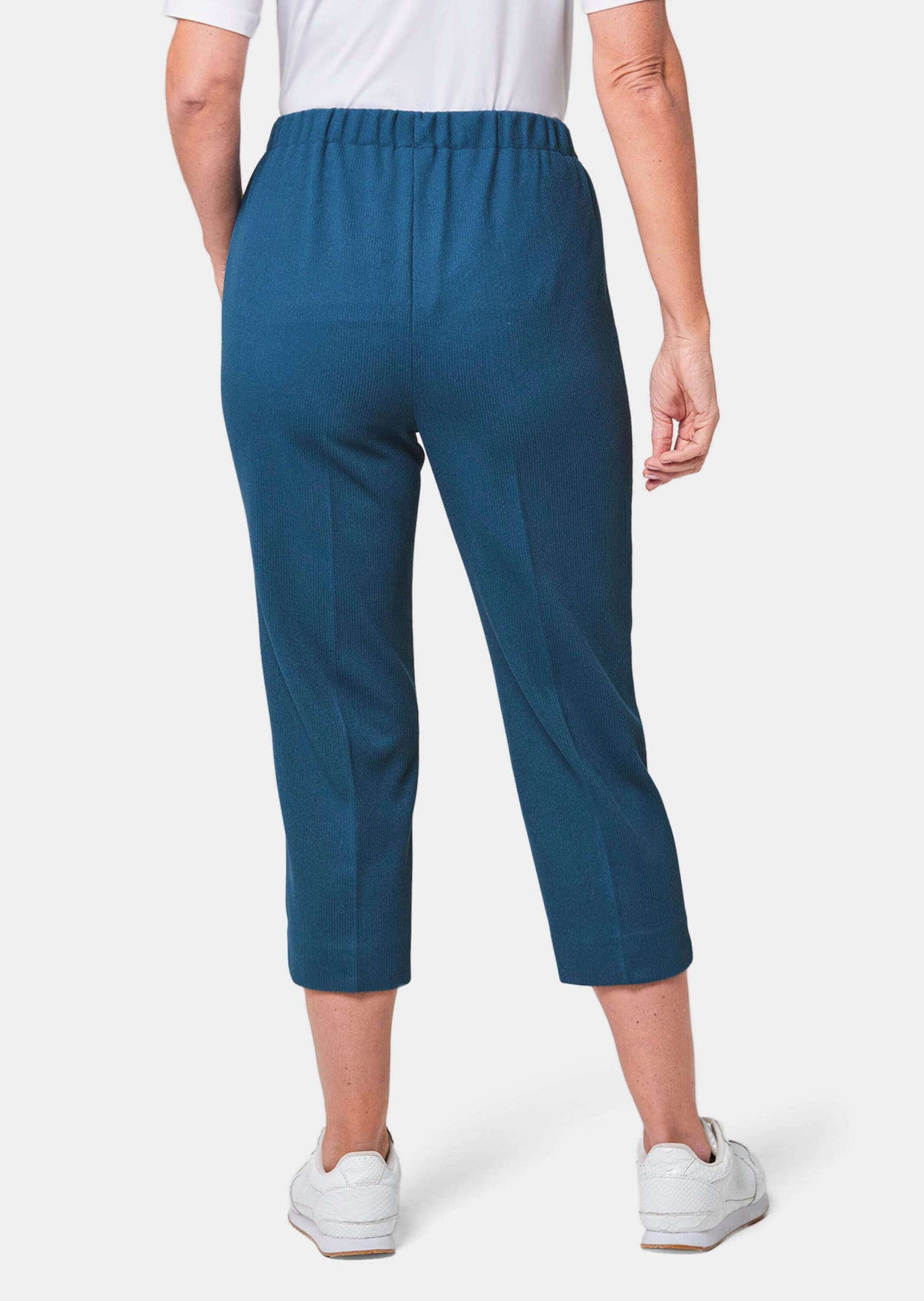 Goldner 7/8 Ribbed Capri Pants Petite Blue 19 3