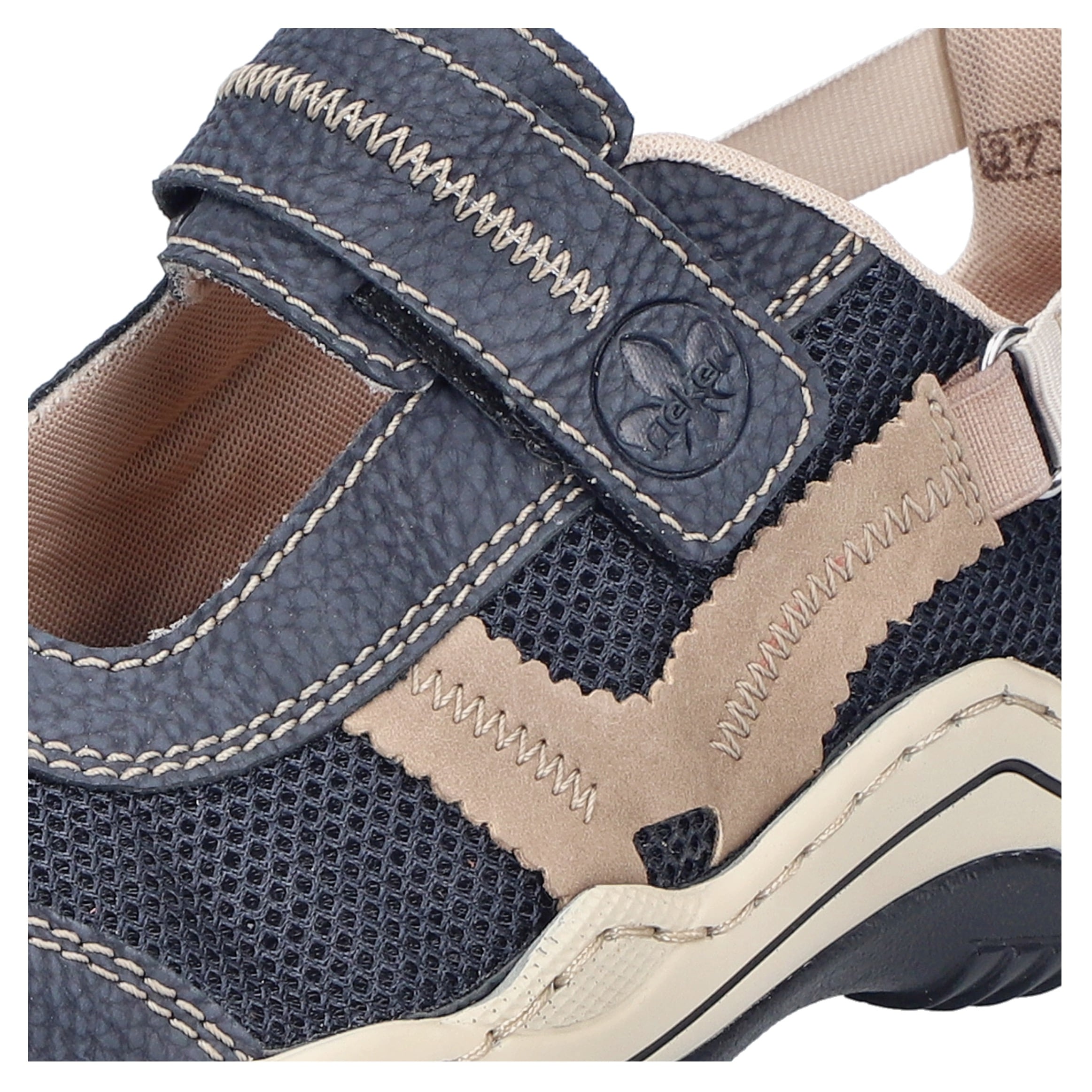 Rieker Klettschuh, Schlupfschuh, Slip on Sneaker mit farblich abgesetzten Ziernähten