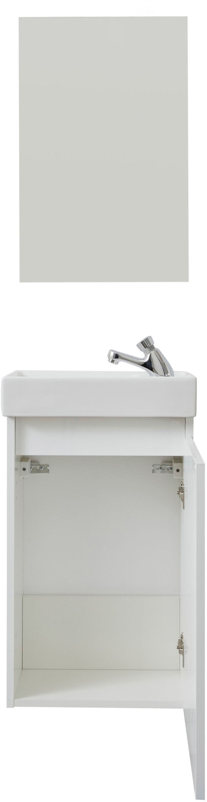 Thumbnail - welltime Badmöbel-Set "Oslo 2-teilig, Badezimmerschrank Gäste-WC Waschplatz Set", (Komplett-Set, 3 St.), Waschtisch mit ...