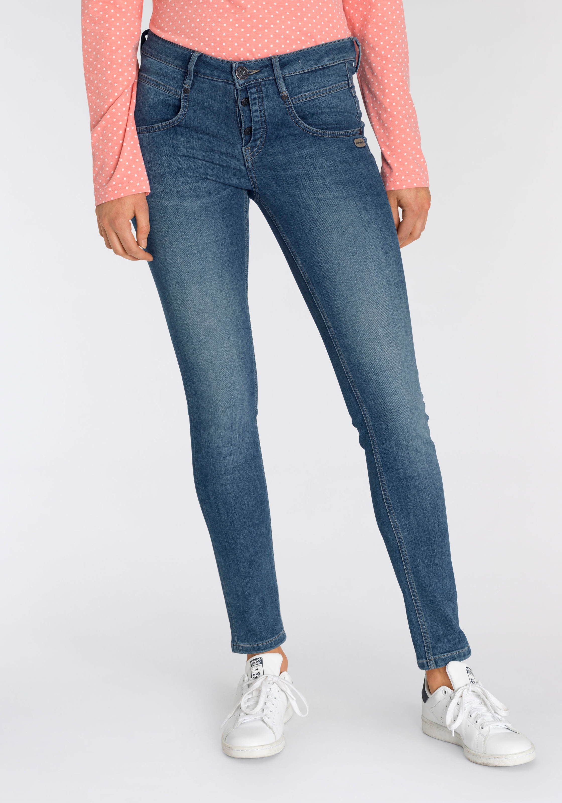 GANG Skinny-fit-Jeans "94MEDINA", mit stylischer halb offener Knopfleiste