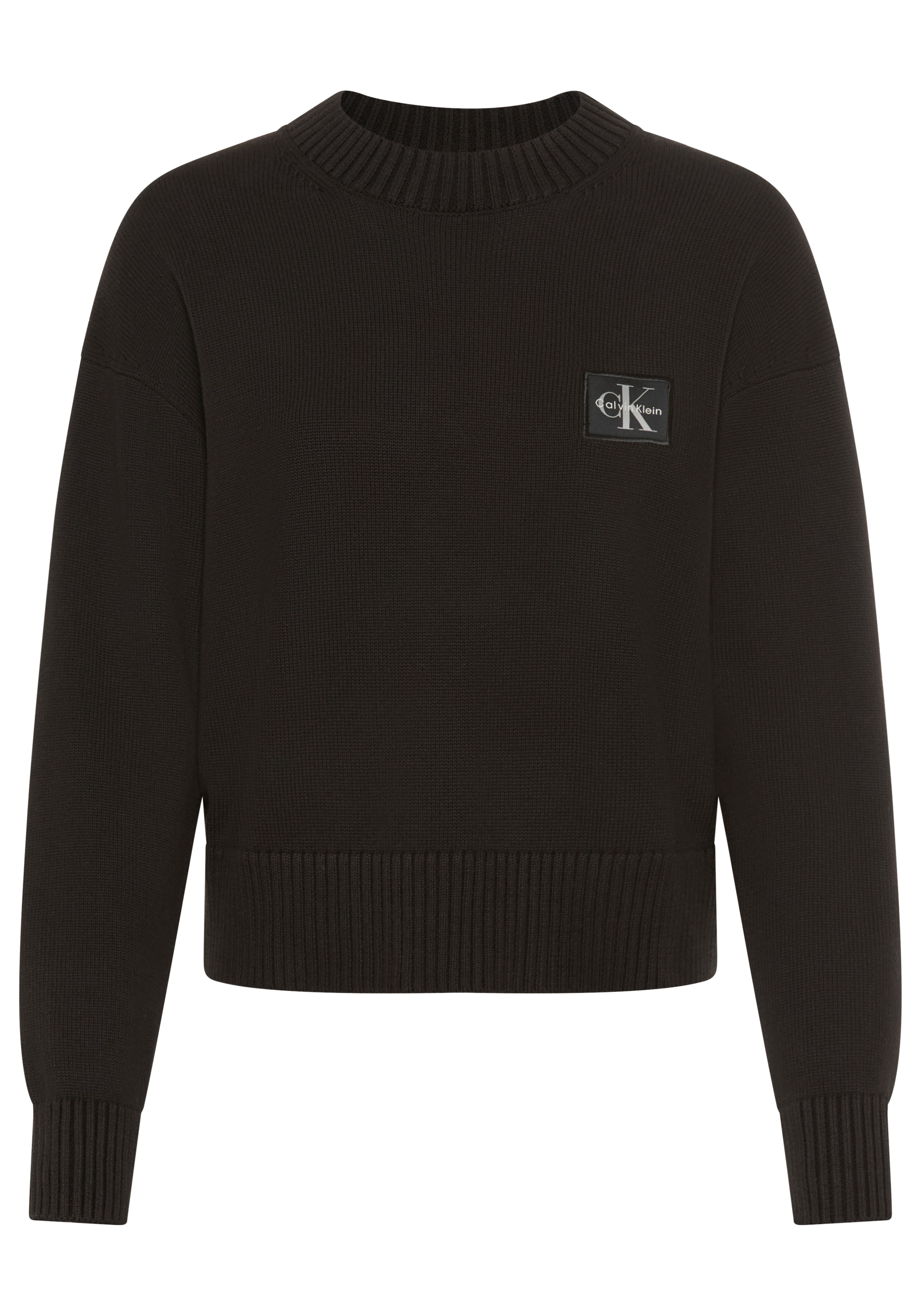 Calvin Klein Jeans Strickpullover breite Rippbündchen, Feinstrickqualität, Regular Fit