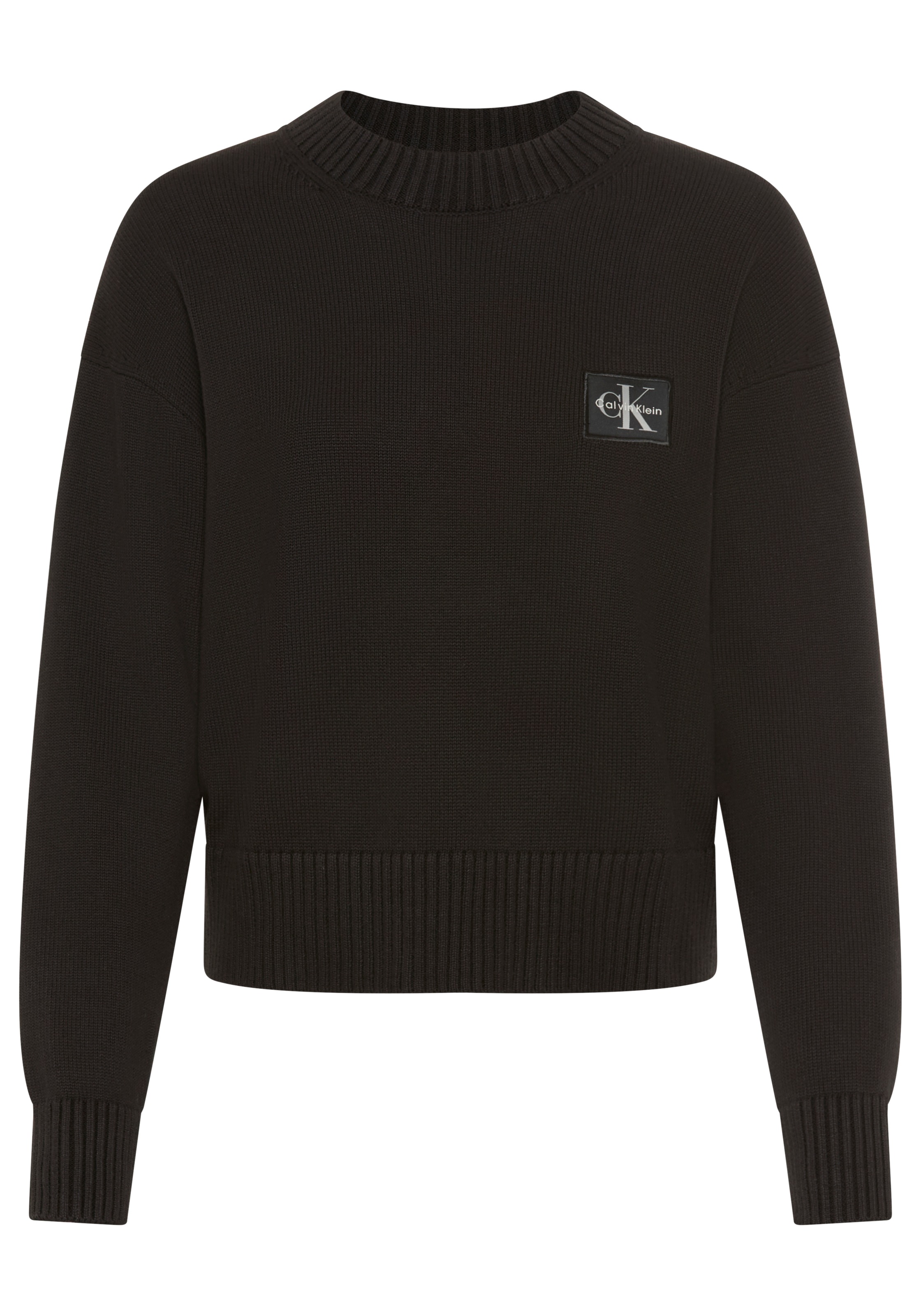 Calvin Klein Jeans Strickpullover breite Rippbündchen, Feinstrickqualität, günstig online kaufen