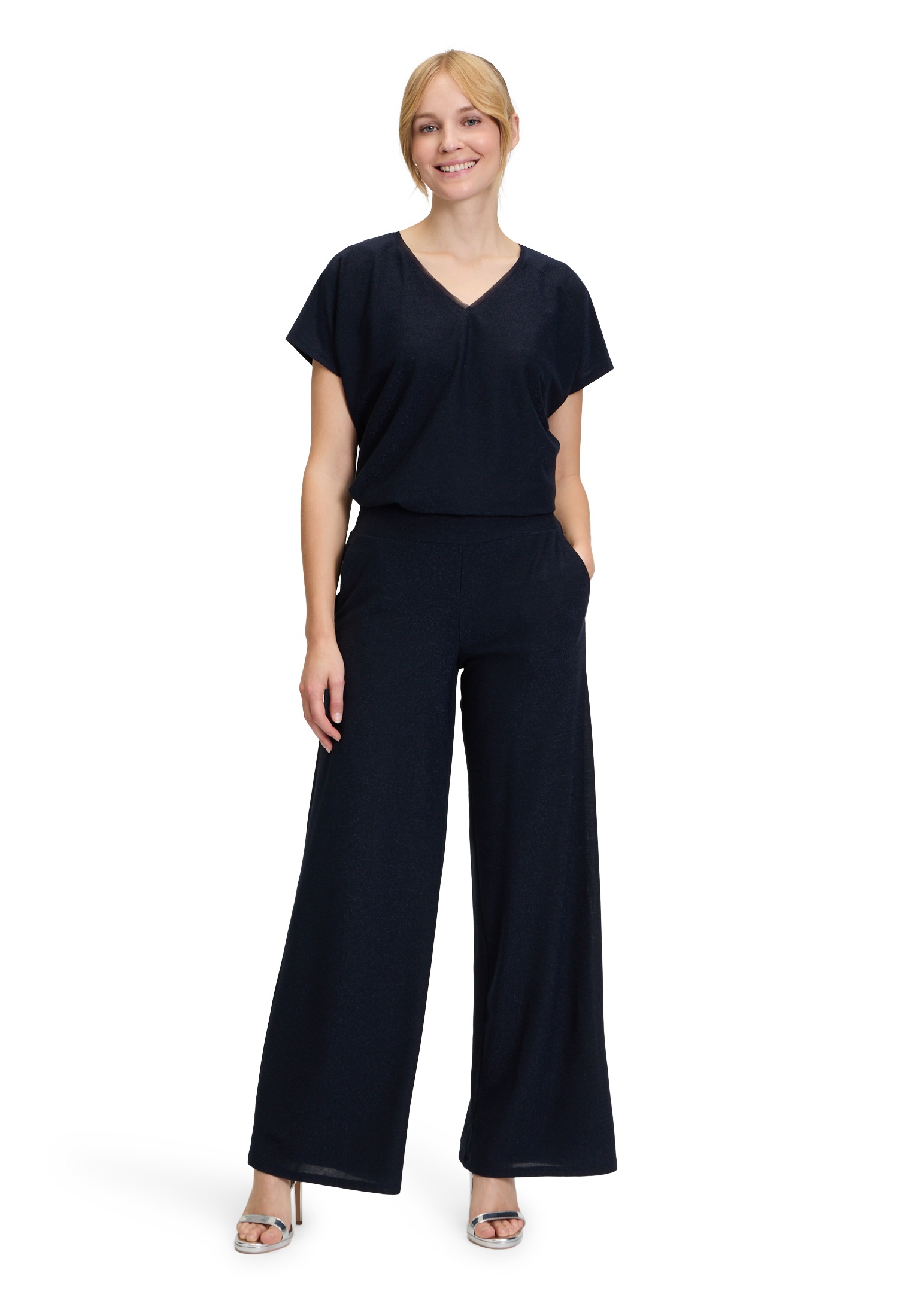 Vera Mont Stoffhose »Vera Mont Modern fit Hose mit weitem Bein«, Glitzer