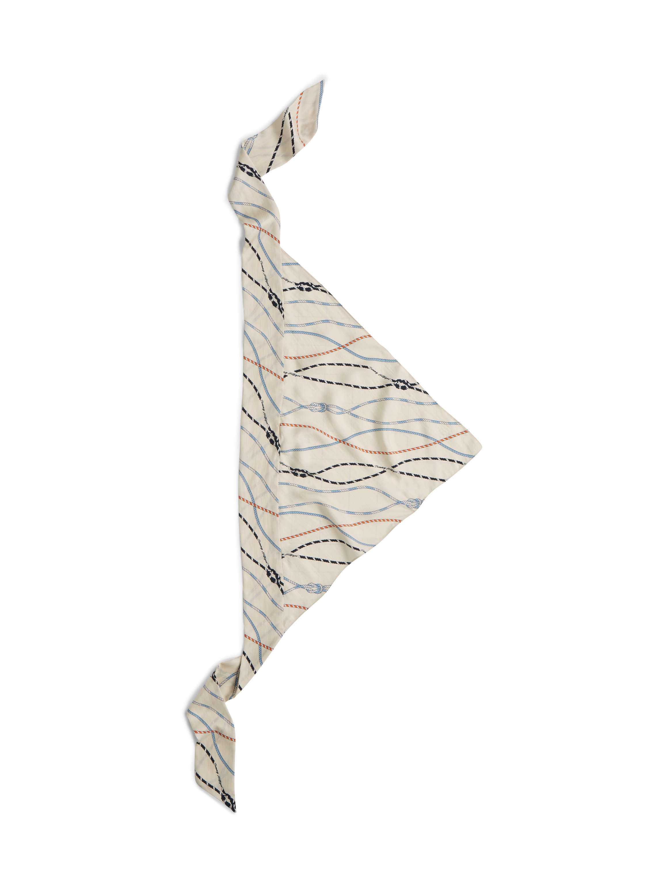 Tommy Hilfiger Modeschal "TH NAUTICAL SILK TRIANGLE" aus reiner Seide mit Seil-Print