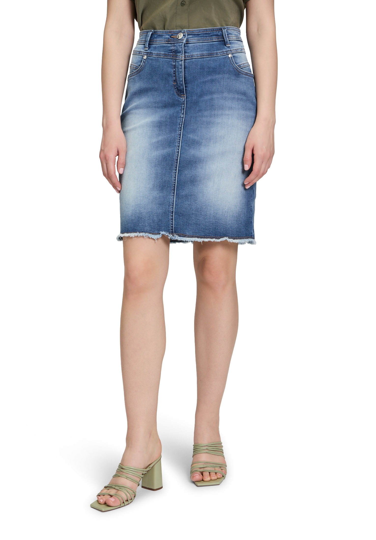 Betty Barclay Minirock "Betty Barclay Jeansrock mit Fransen", Used-Waschung günstig online kaufen