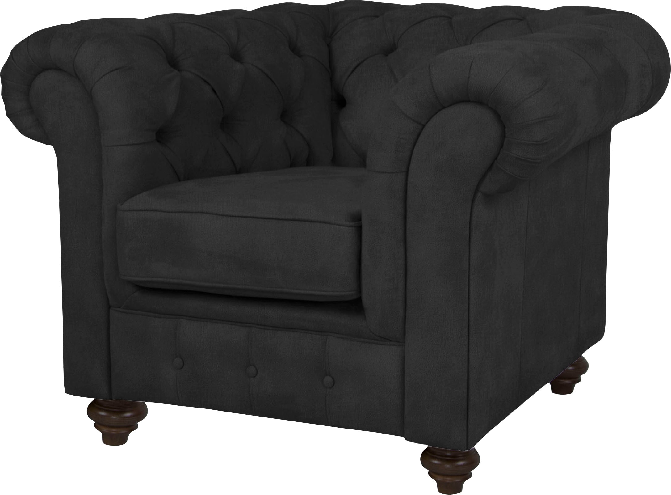 Home affaire Sessel »Duc Chesterfield« hochwertige Knopfheftung im Rücken, Samtoptik mit changierender Optik