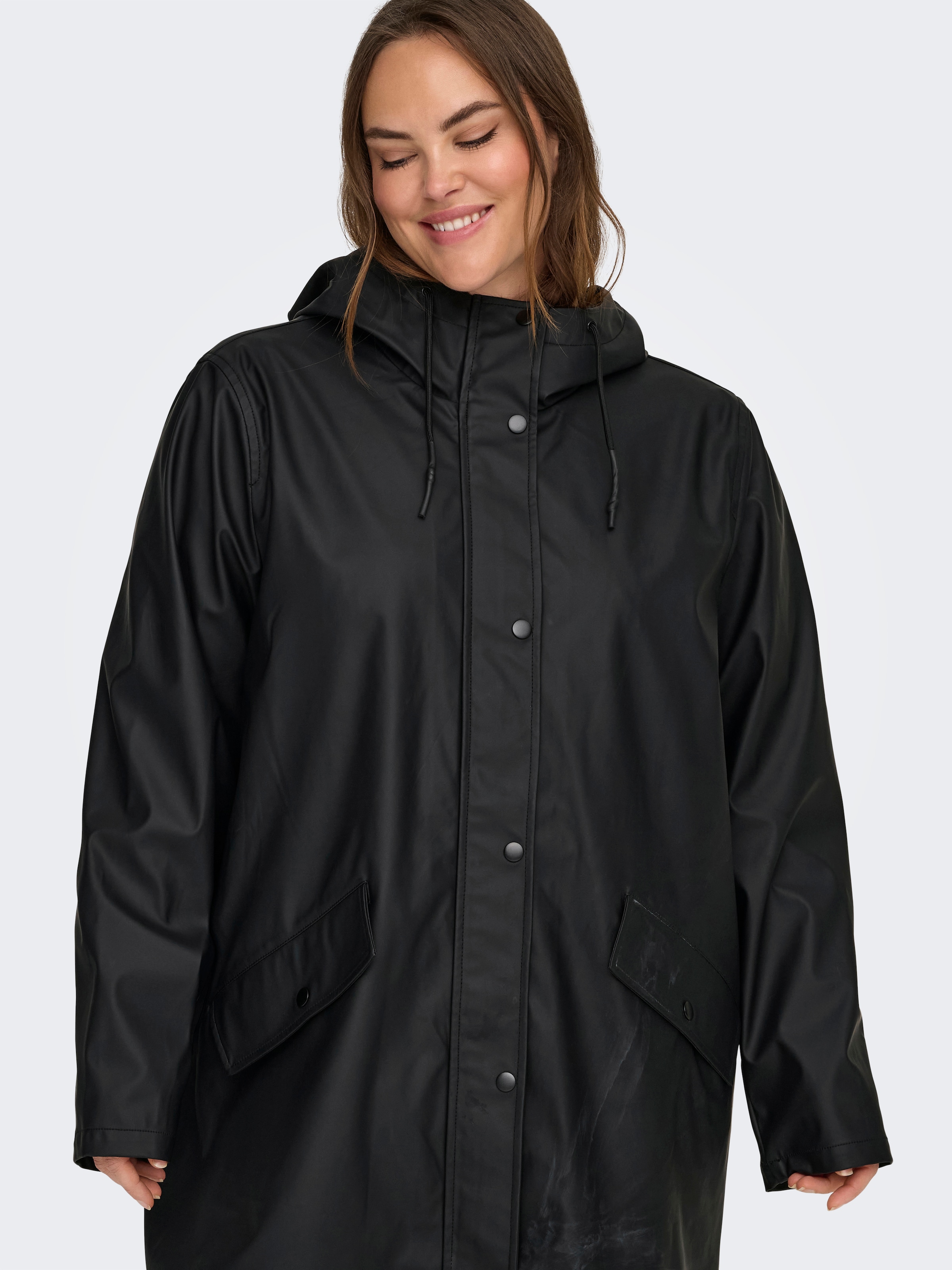 ONLY CARMAKOMA Regenmantel »CARELISA LIFE RAINCOAT ZIP OTW NOOS« wasserabweisende Beschichtung