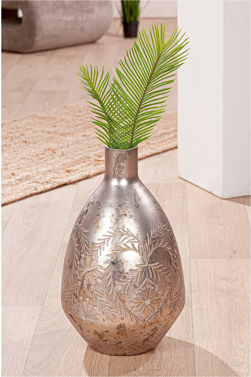 GILDE Bodenvase »Vase Peso, grau H.43 cm«, (1 St.)
