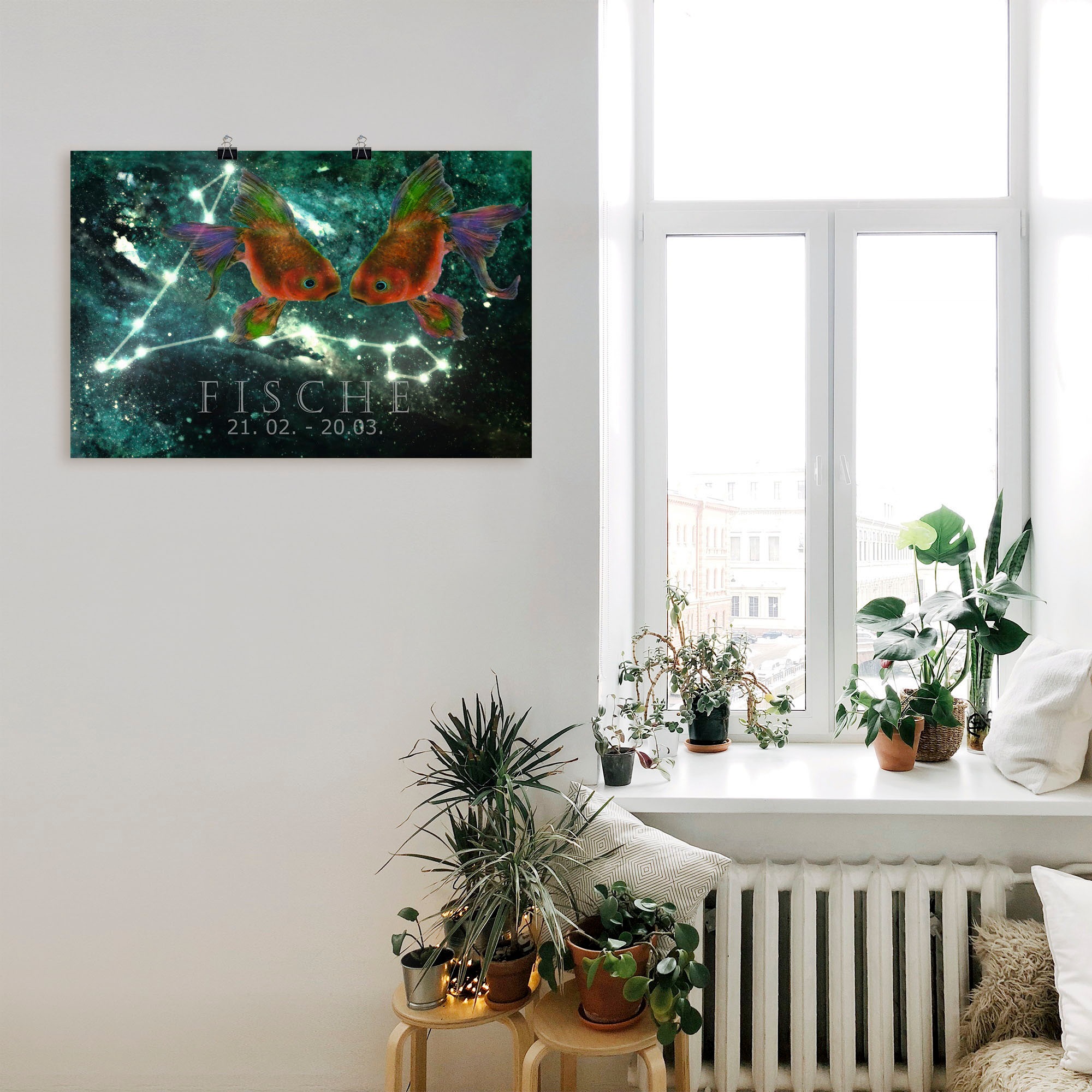 Artland Wandbild "Sternzeichen - Fische", Bilder von Sternzeichen, (1 St.), günstig online kaufen