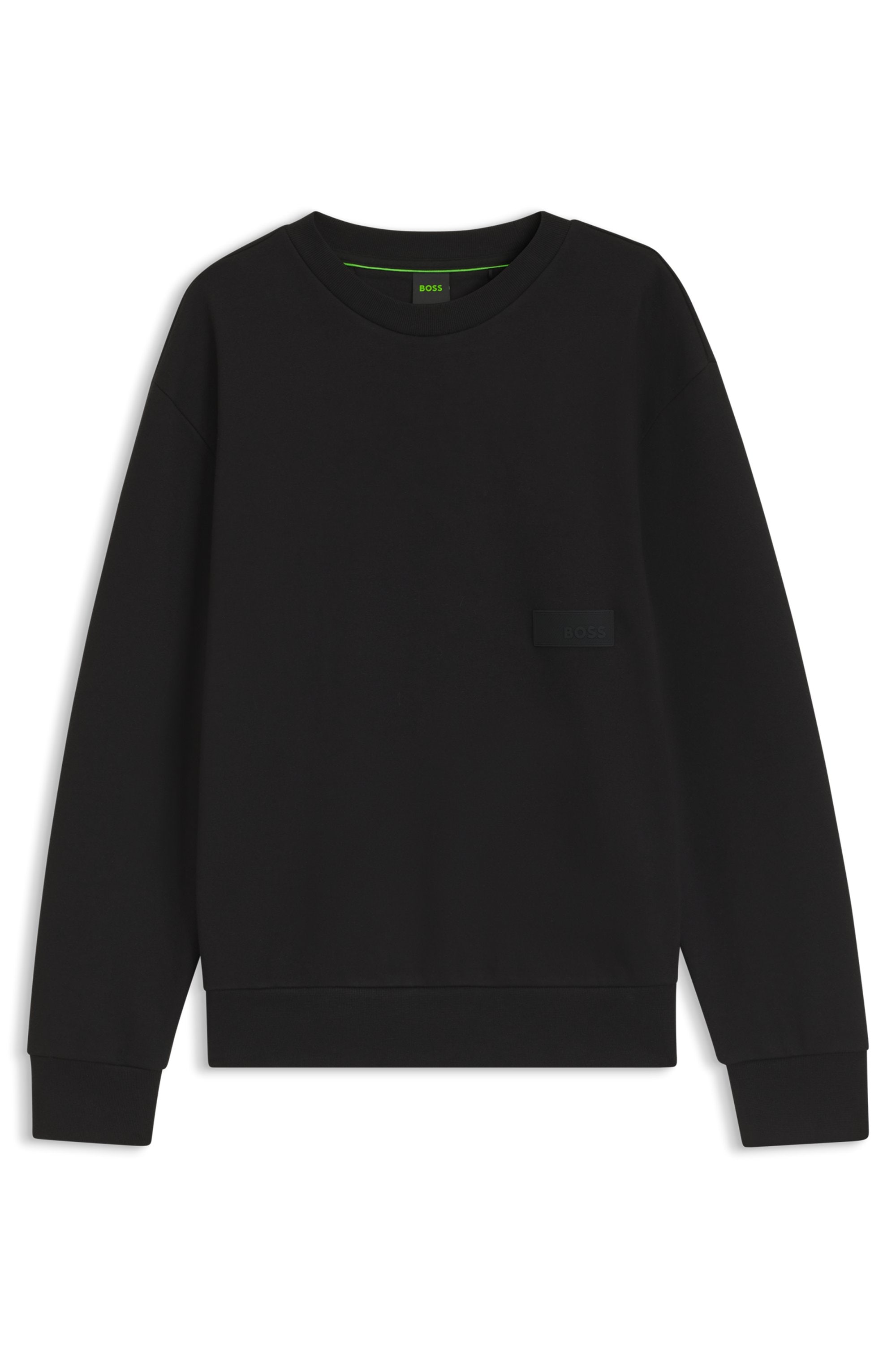 BOSS GREEN Sweatshirt , Rundhalsausschnitt, Relaxed Fit, Logo-Badge
