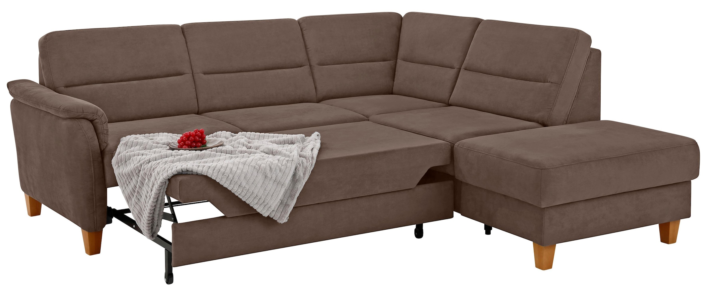 Home affaire Ecksofa »Palmera L-Form«, Federkern, wahlweise mit Bettfunktion und mit/ohne Stauraum