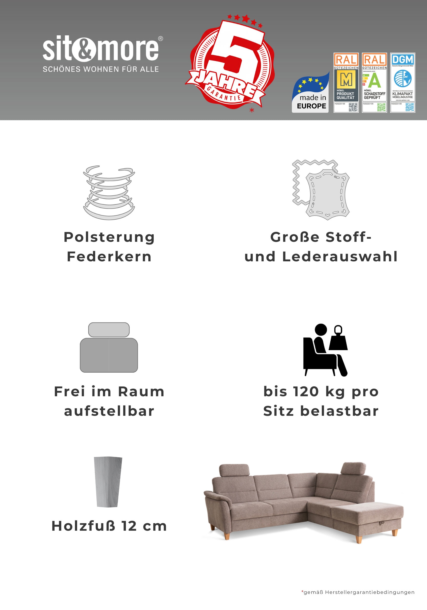 Home affaire Polsterhocker »Palmera, B: 58 cm« mit Stauraum, Federkern
