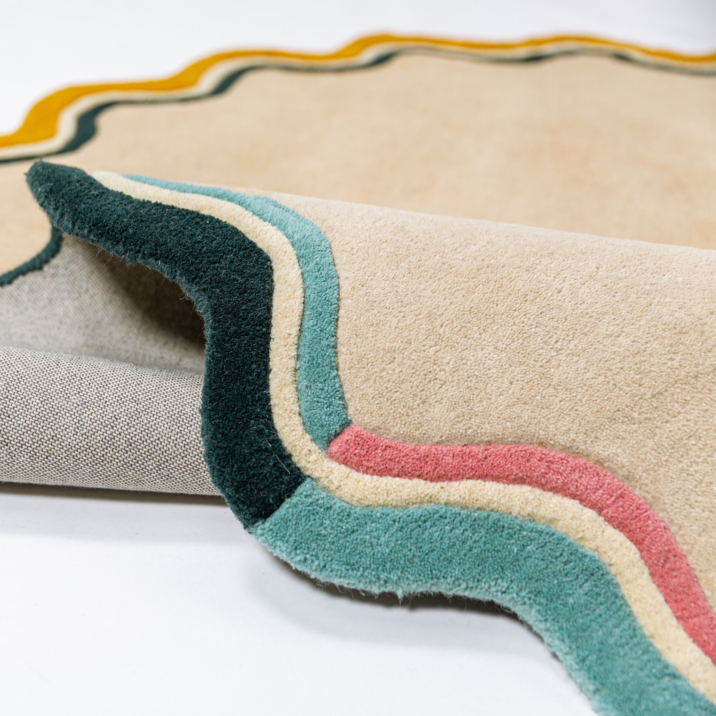 FLAIR RUGS Teppich »LEO SCALLOP BORDER« rund 8 mm Höhe