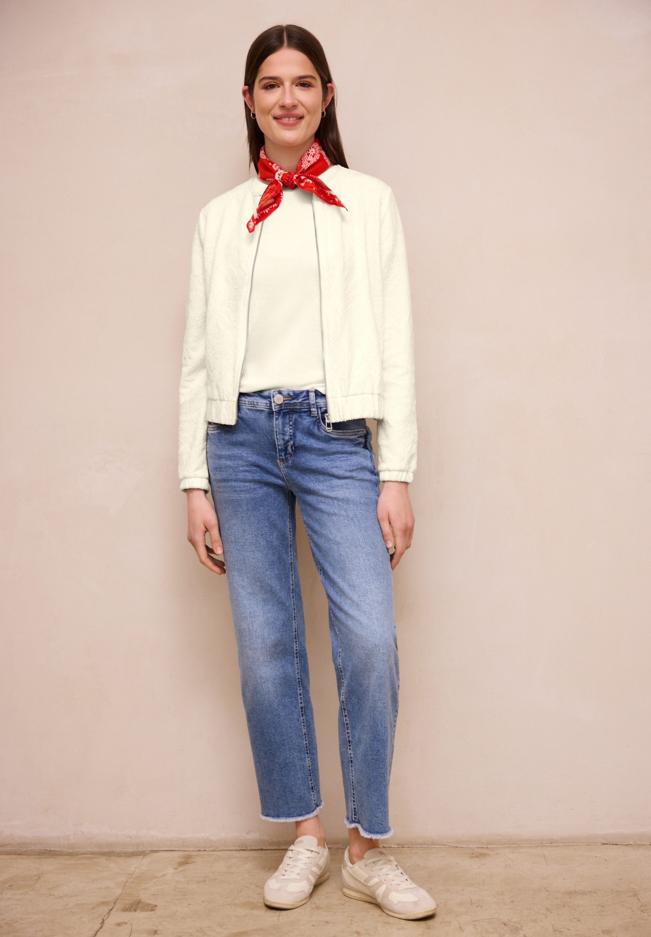 STREET ONE STUDIO Blouson ohne Kapuze Rundhalsausschnitt