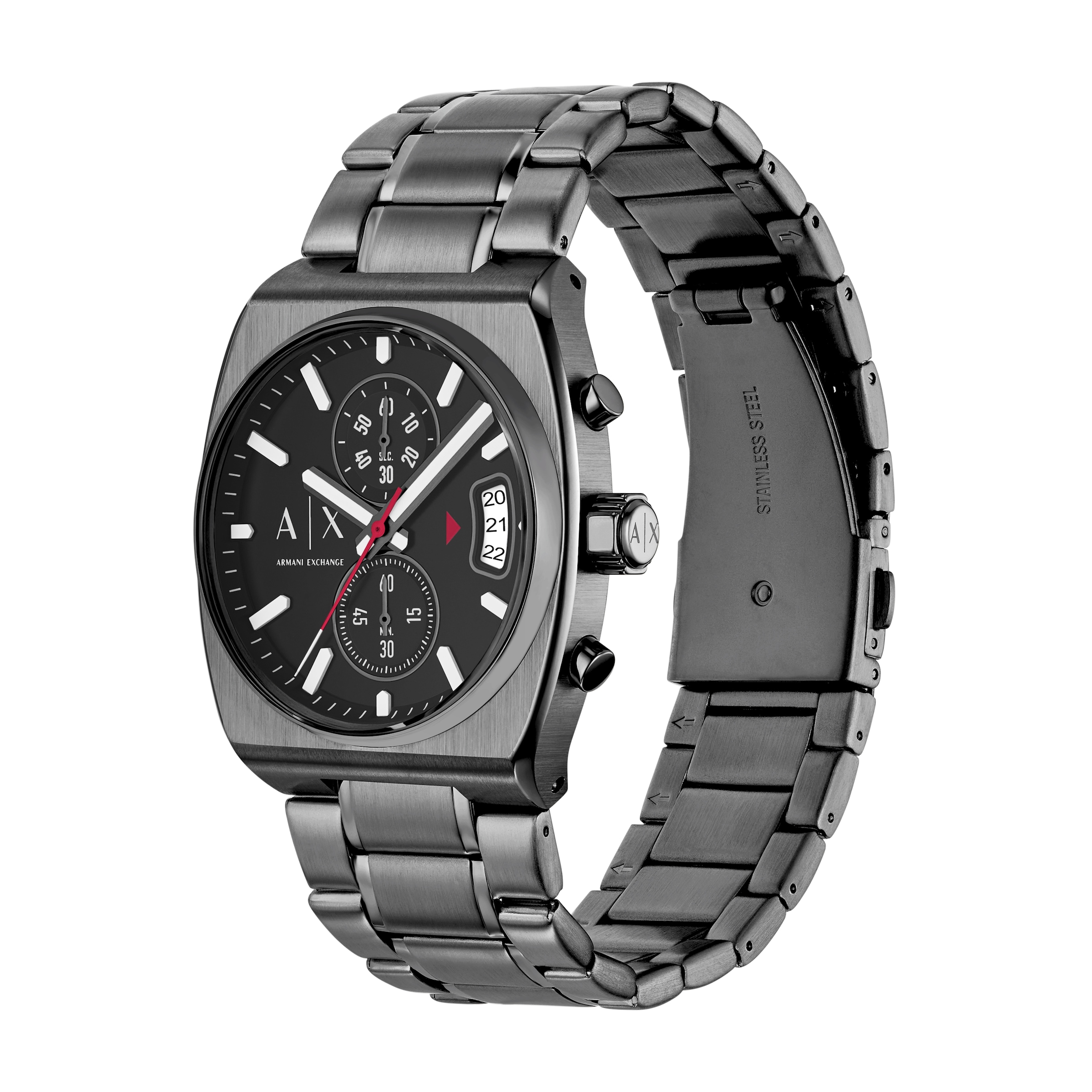ARMANI EXCHANGE Chronograph, Quarzuhr, Armbanduhr, Herrenuhr, Edelstahlarmband, analog, Tag