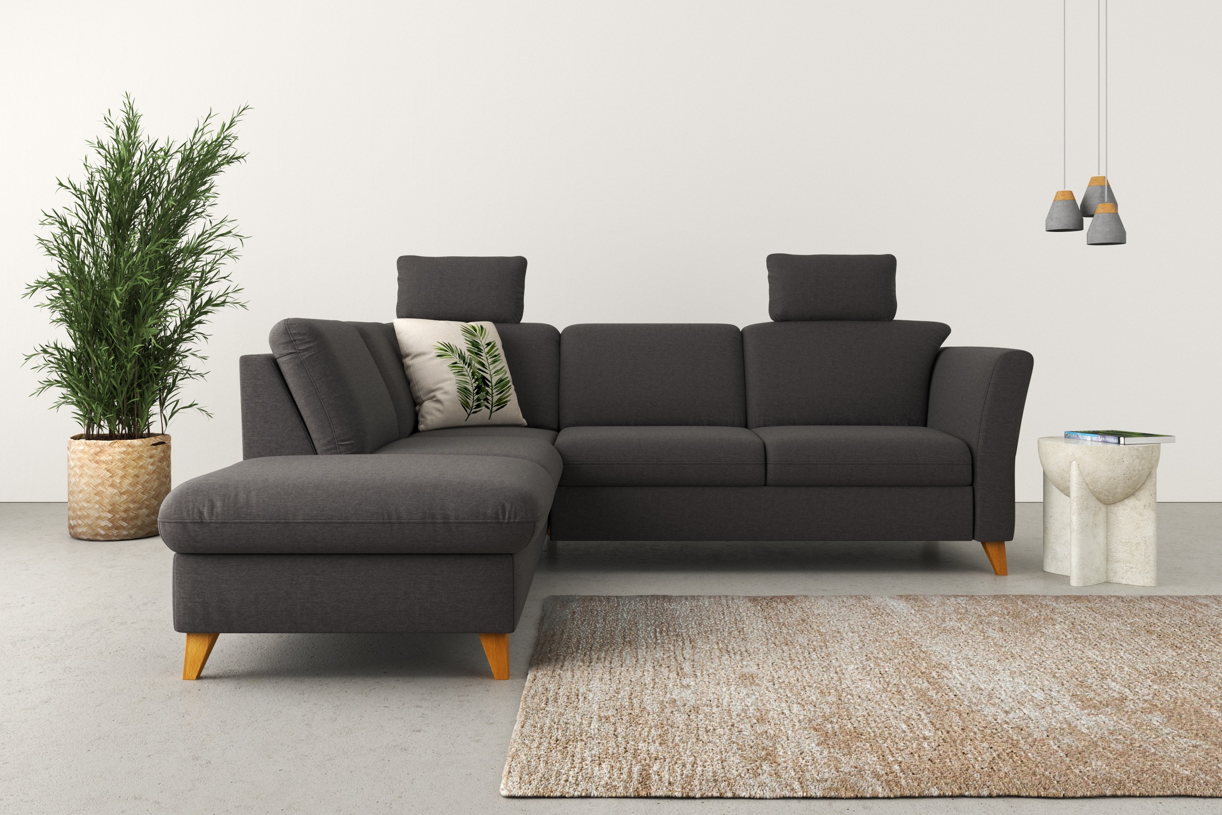 Home affaire Ecksofa "Trelleborg L-Form" Federkern-Polsterung, wahlweise mit Schlaffunktion und Stauraum