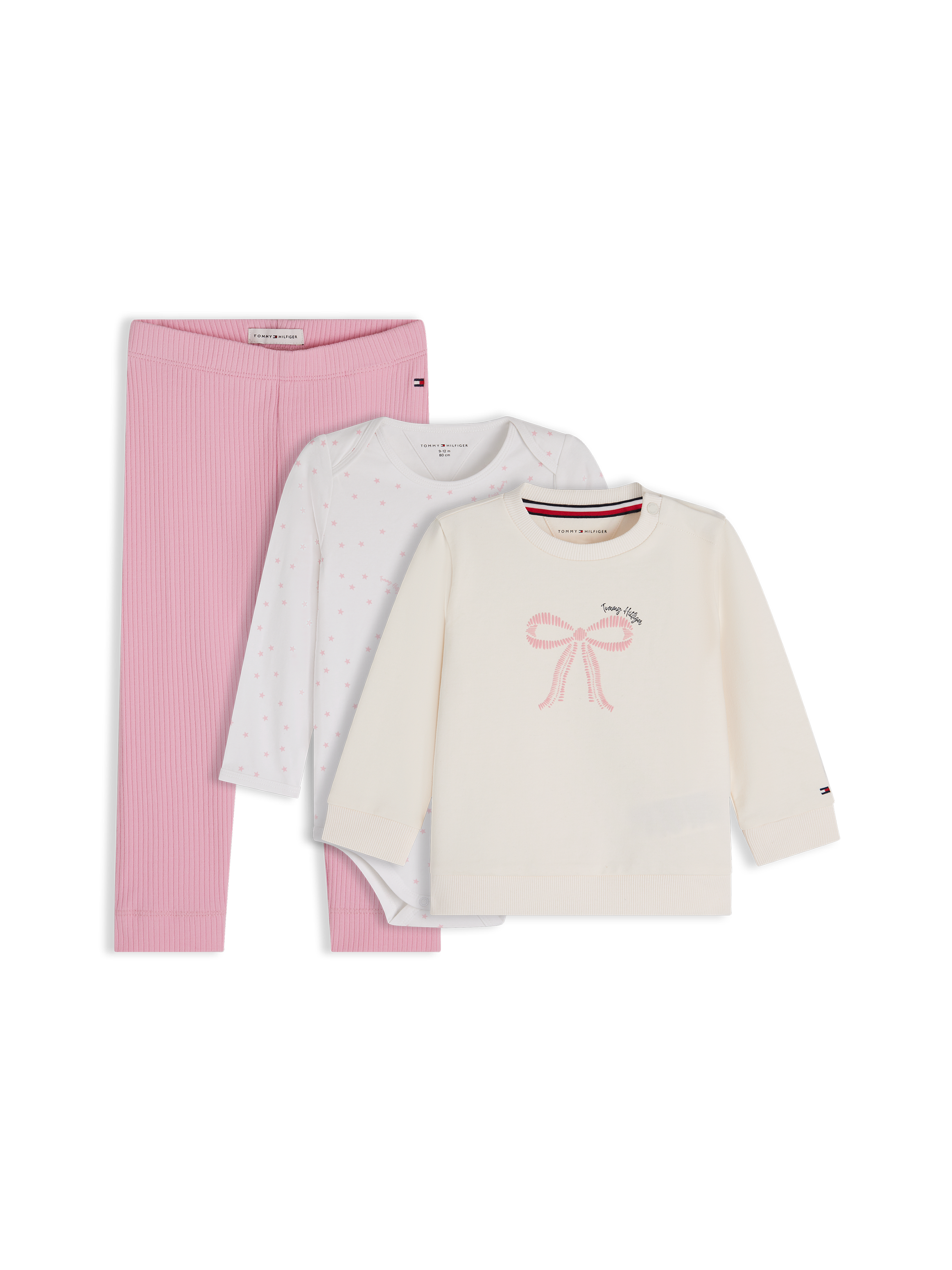 Tommy Hilfiger Neugeborenen-Geschenkset Set, 3 Shirt, Body & Jerseyhose für Babys