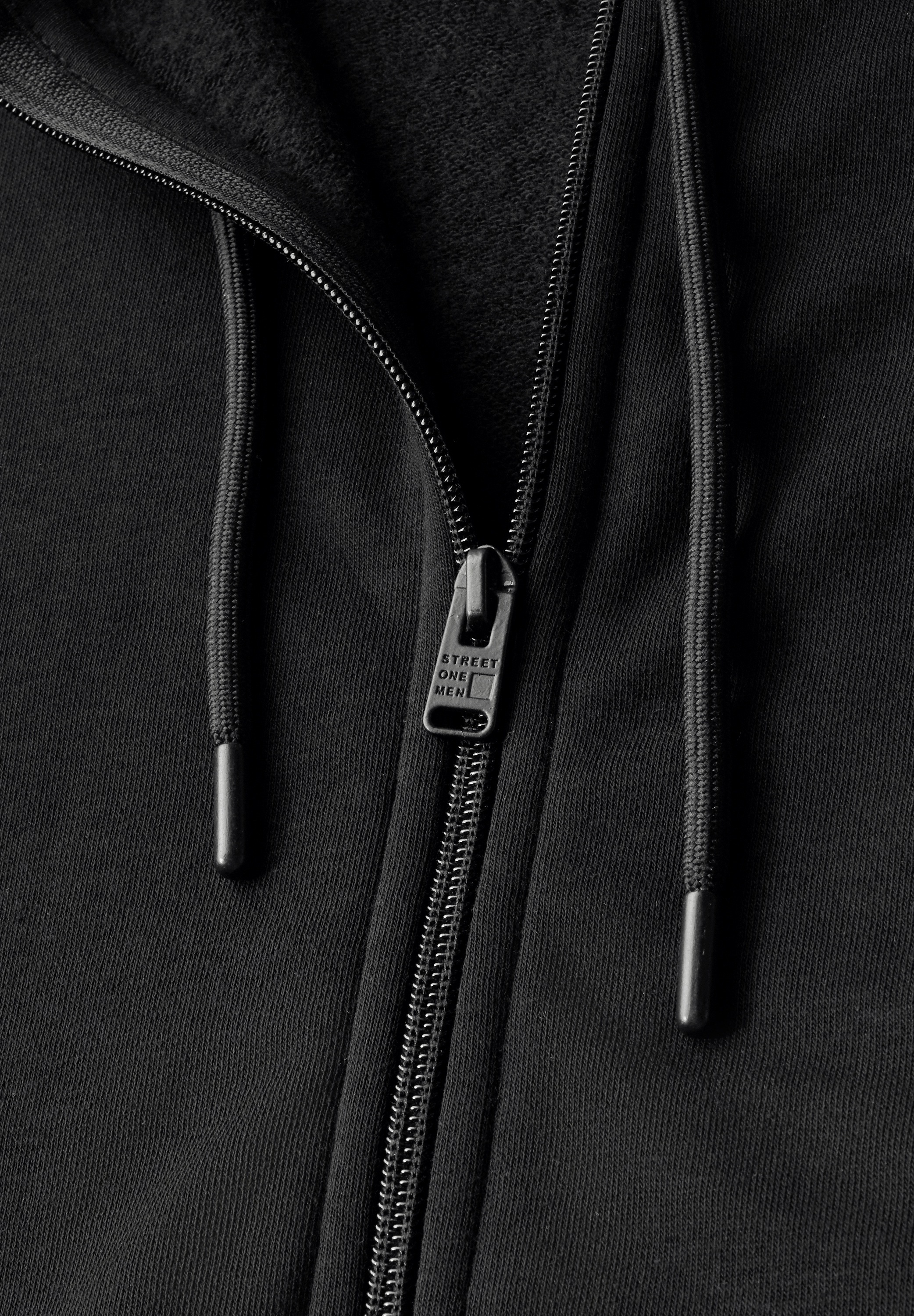 STREET ONE MEN Sweatjacke, mit Kapuze mit Tunnelzugband