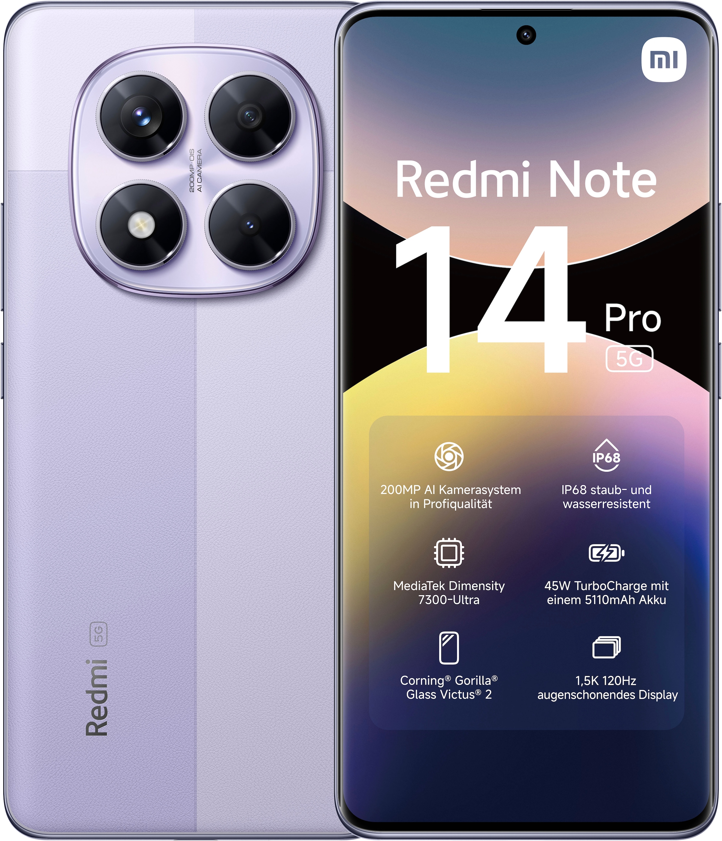 Xiaomi Smartphone »Redmi Note 14 Pro 5G«, Lavendelviolett