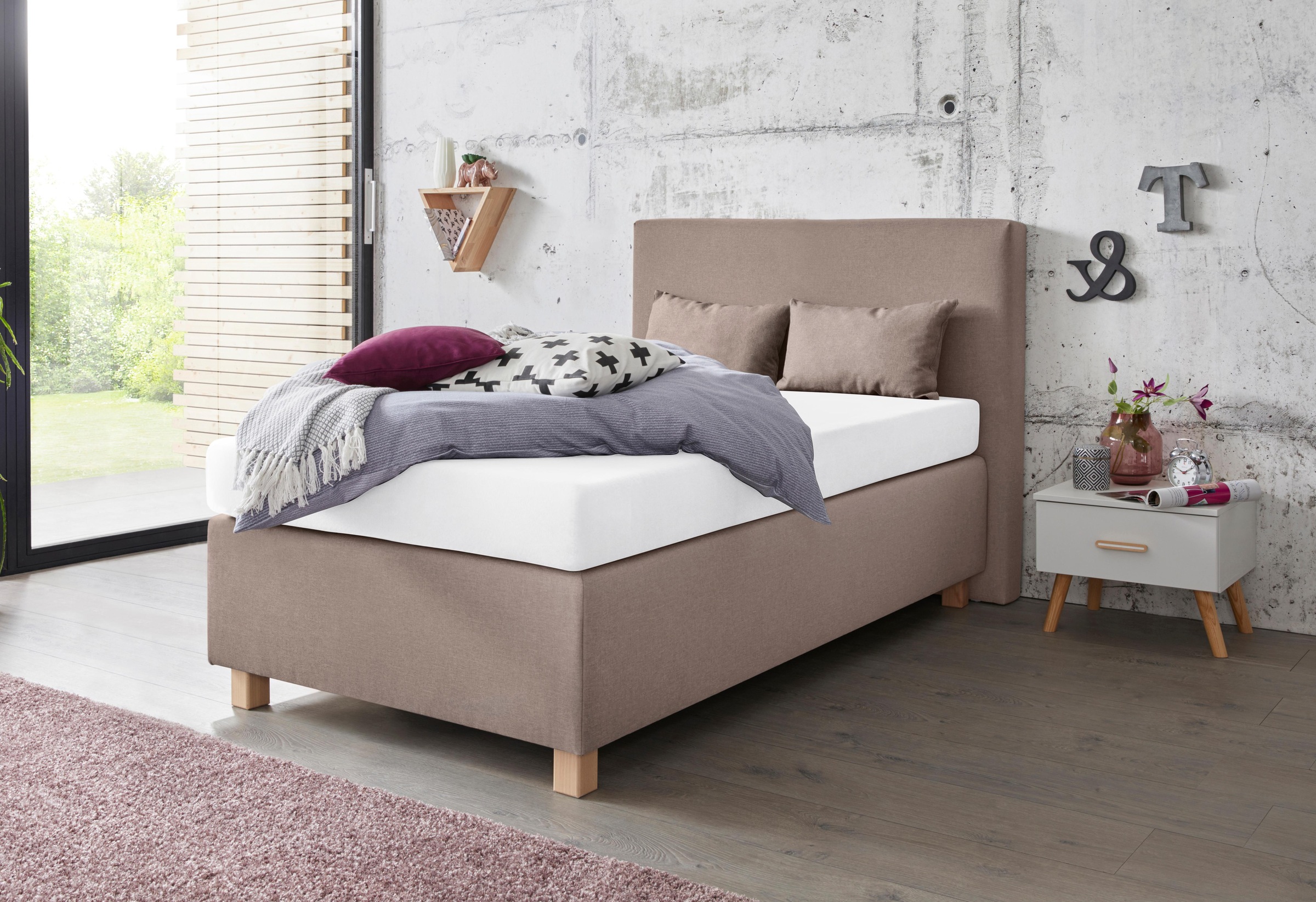 Westfalia Schlafkomfort Boxspringbett, inkl. Kaltschaum-Topper und Zierkiss günstig online kaufen