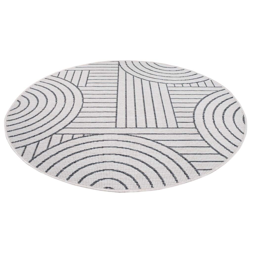 Carpet City Outdoorteppich "DUO RUG 5842" rund 5 mm Höhe Wendeteppich Wette günstig online kaufen