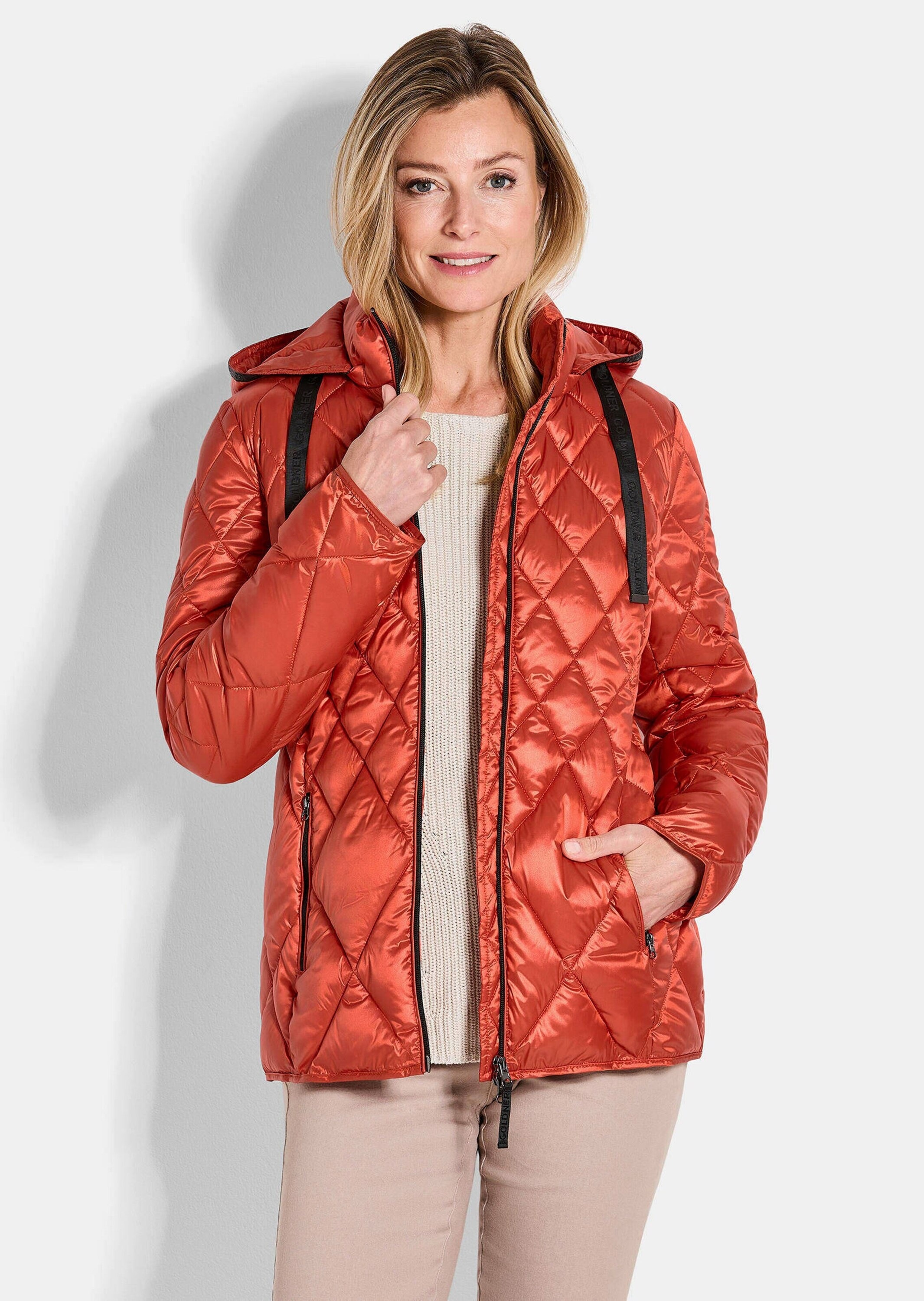 Goldner Women's Short Quilted Jacket Terracotta Size 25 2