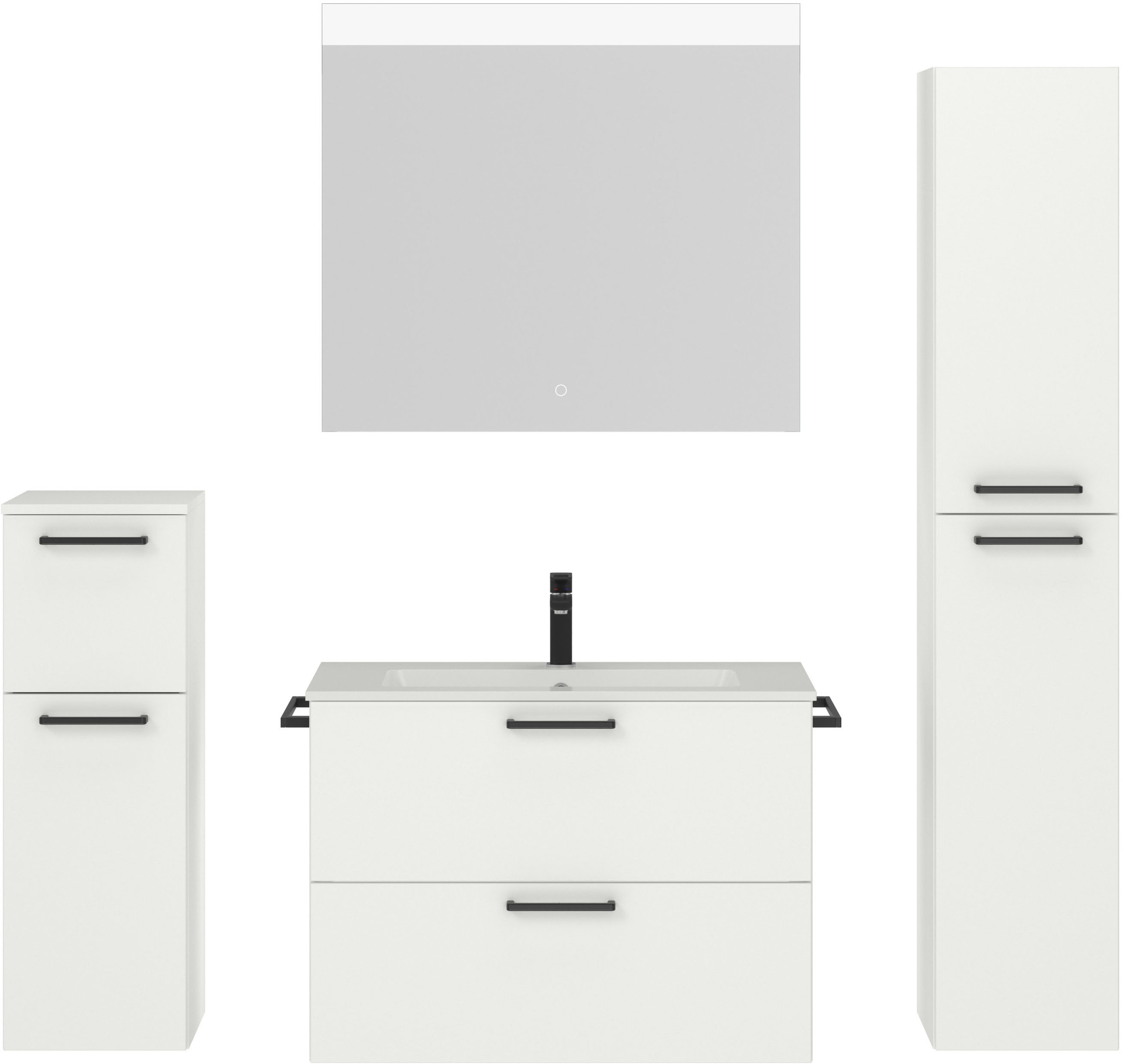 nobilia Badmöbel-Set "Tolvina" vormontiert, mit Soft-Close, 4 Stk. tlg. günstig online kaufen