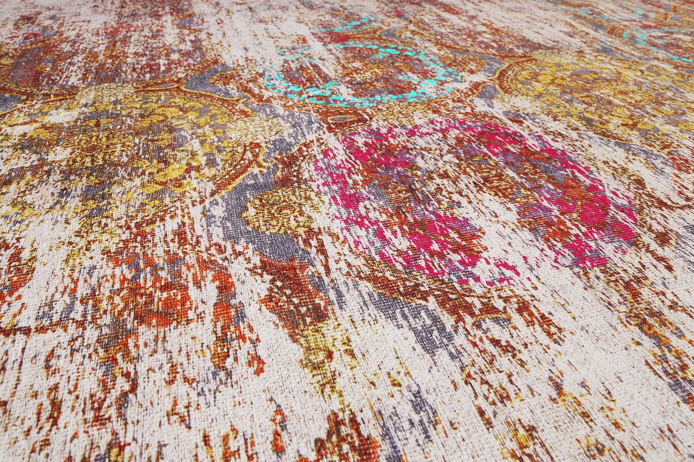 Wecon home Teppich »Focus« rechteckig 6 mm Höhe Vintage, Baumwolle, Kurzflor, Wohnzimmer, Schlafzimmer, pflegeleicht